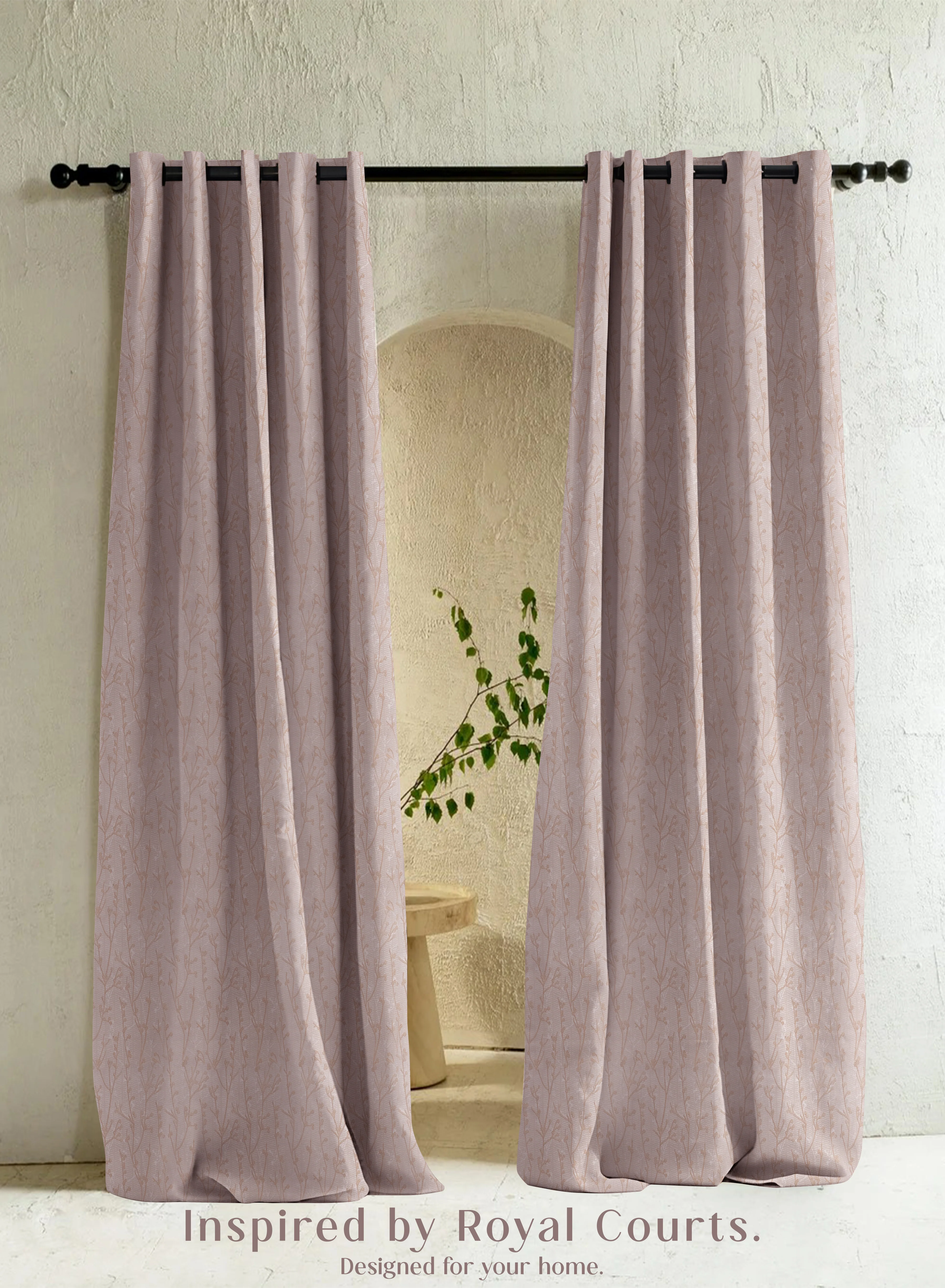 High-Performance Bern Jacquard Blackout Curtains Delicate Branch Embroidery Total Light Block Soft Brown Set of 2 Fully CustomizableThe Guide to Measuring and Choosing Curtains Trusted