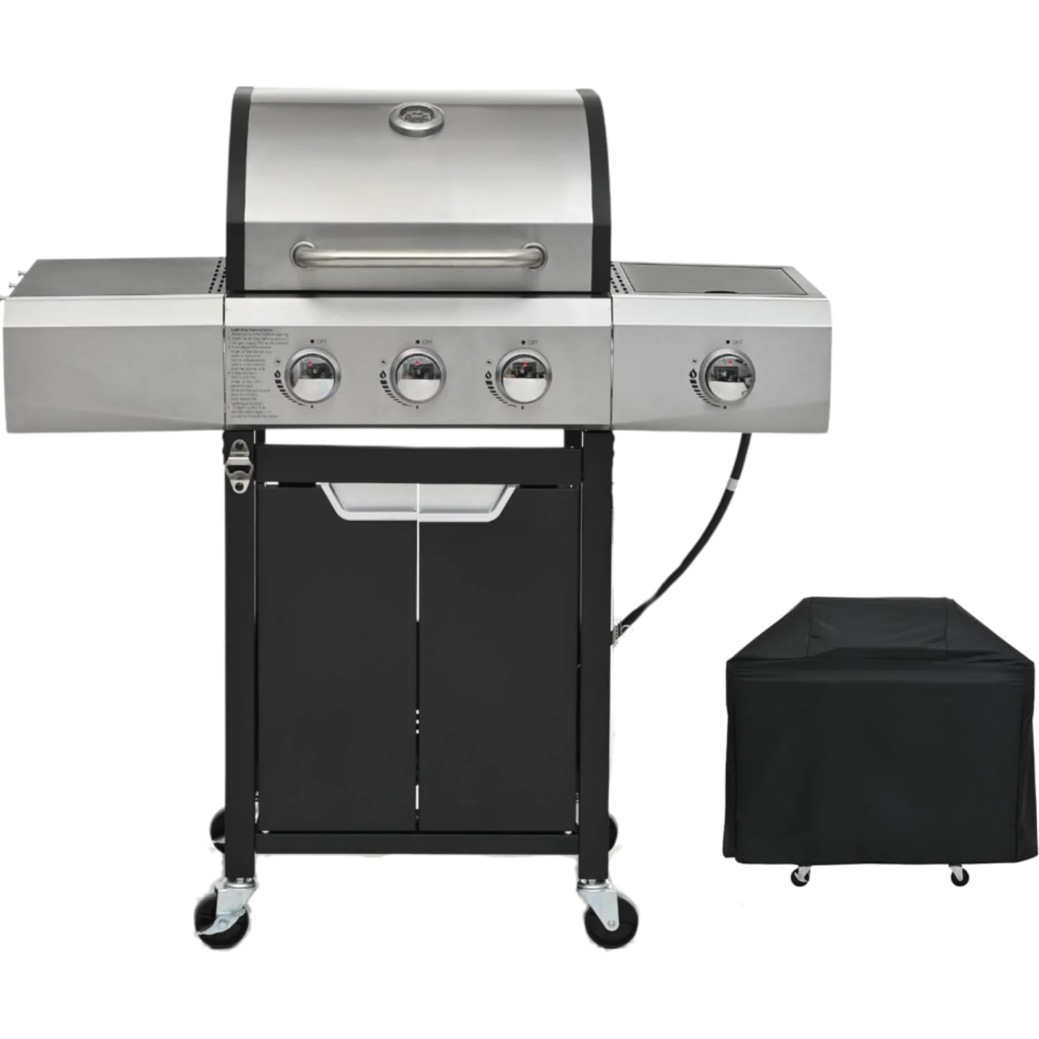 Clean Propane Gas Grill with 40 500 BTU 3-Burner Stainless Steel BBQ Grill with Side Burner and Knob Controls Outdoor Barbecue GrillPropane Gas Grill with 40 500 BTU 3-Burner Stainless Steel BBQ Grill with Side Burner and Knob Controls Outdoor Barbecue Grill Proven