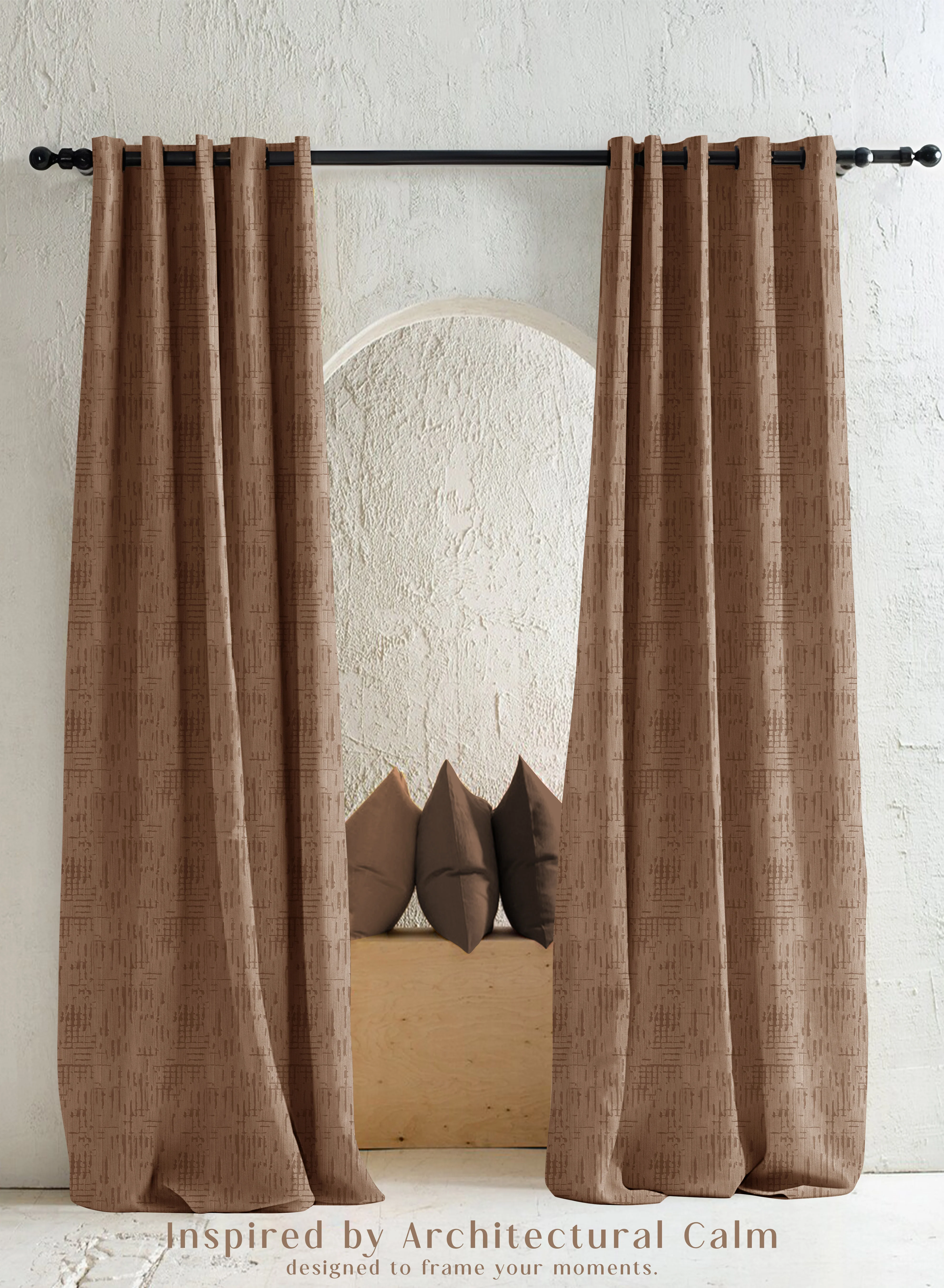 Luxury Elsa Textured Blackout Curtains Modern Aesthetic Total Light Block Caramel Brown Set of 2 Fully CustomizableThe Guide to Measuring and Choosing Curtains Original Design
