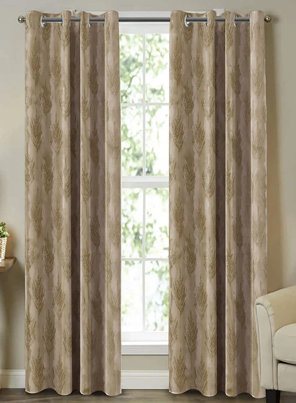 Organic Farella Jacquard Blackout Curtains Pale Brown Set of 2 Pattern 4 The Guide to Measuring and Choosing Curtains Verified