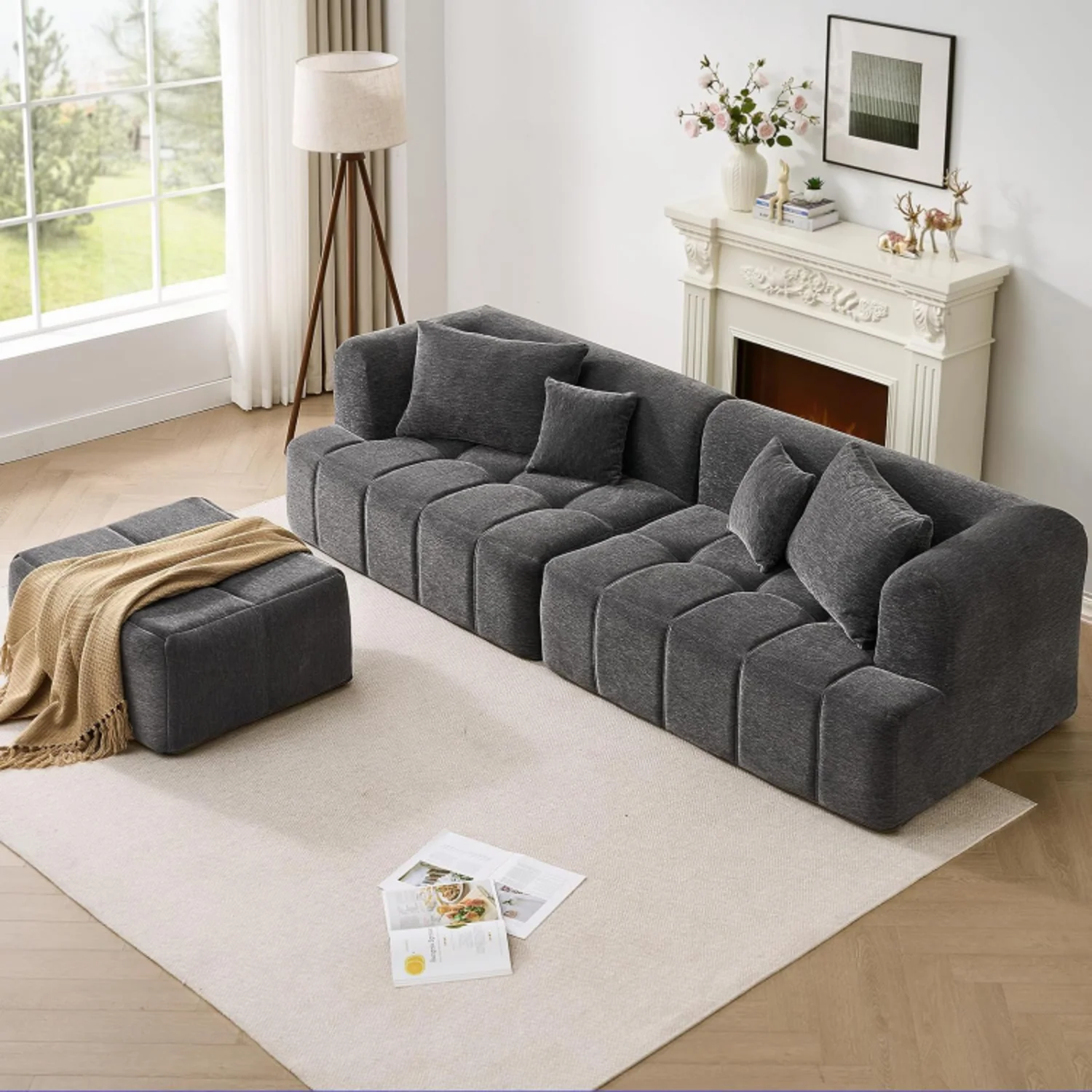 Official Modular Sectional Sofa Cloud Couch Boneless Couch Chenille Upholstered Couch with ChaiseModular Sectional Sofa Cloud Couch Boneless Couch Chenille Upholstered Couch with Chaise Carefully Designed