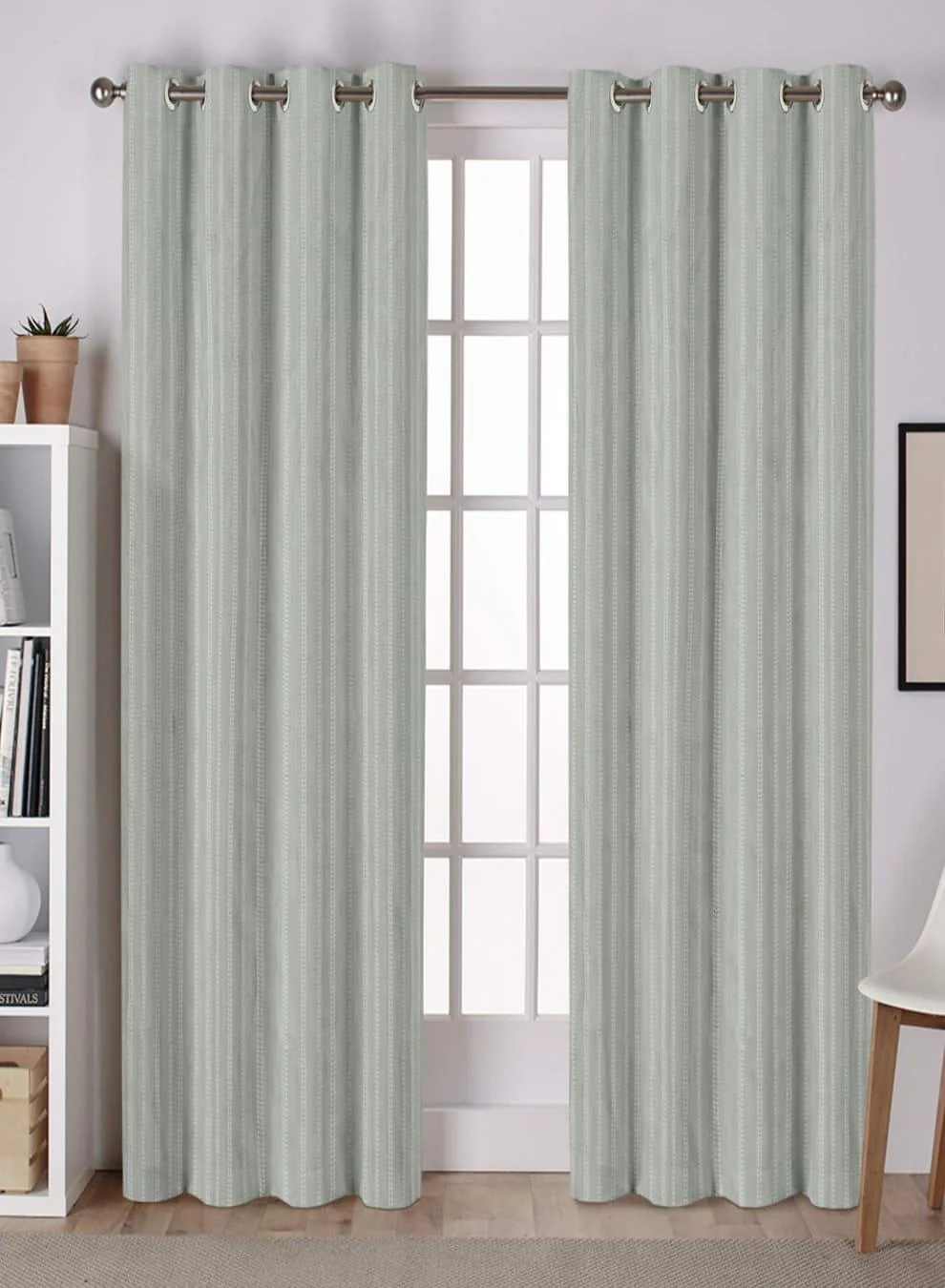 Refined Lyon Cotton Blackout Curtains Subtle Striped Weave Total Light Block Sage Green Set of 2 Fully CustomizableThe Guide to Measuring and Choosing Curtains Flexible