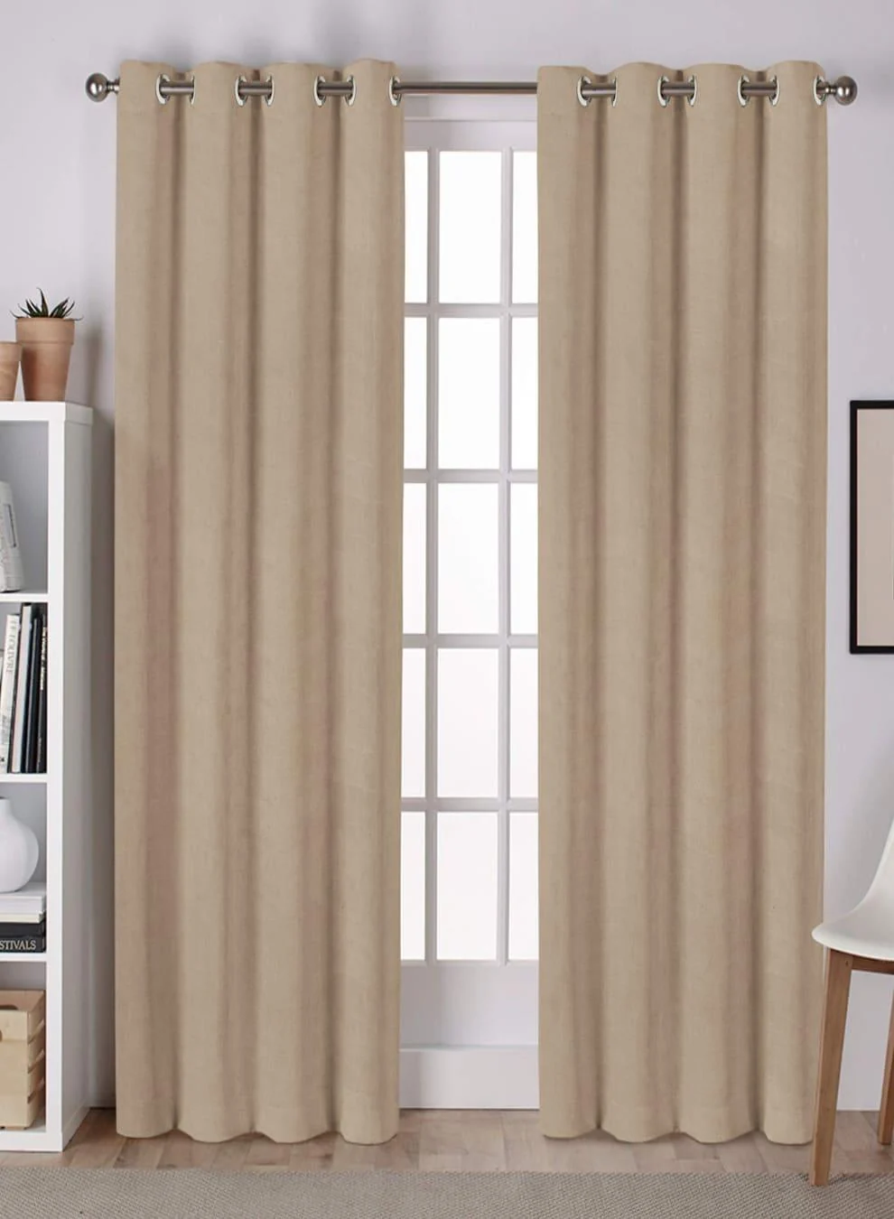 Stylish Lyon Cotton Blackout Curtains Plain Elegance for Modern Homes Total Light Block Camel Set of 2 Fully CustomizableThe Guide to Measuring and Choosing Curtains Easy-to-Use