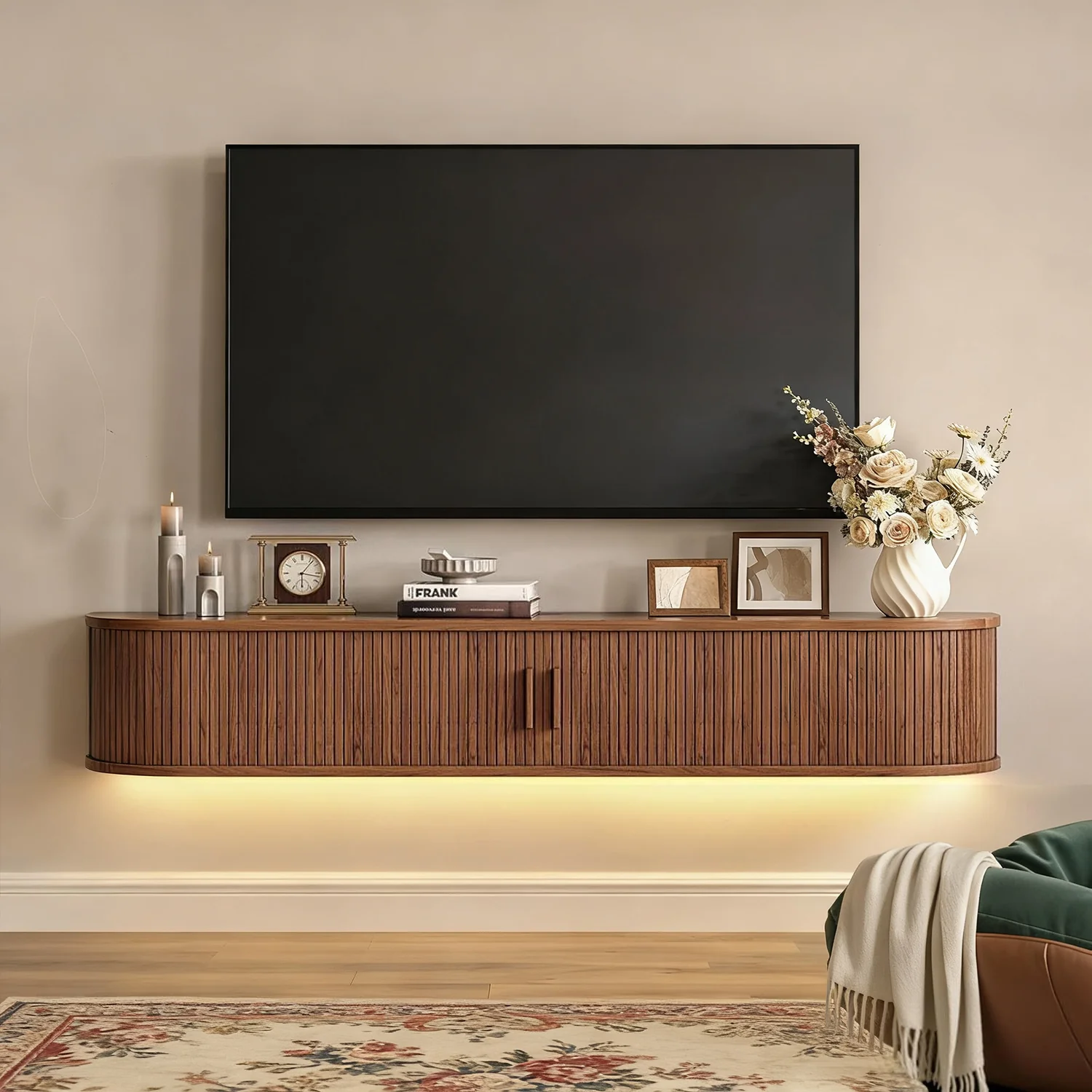 Durable Floating TV Stand with Storage 63 Wall Mounted Entertainment Center with LED Lights and Power OutletFloating TV Stand with Storage 63 Wall Mounted Entertainment Center with LED Lights and Power Outlet Elite