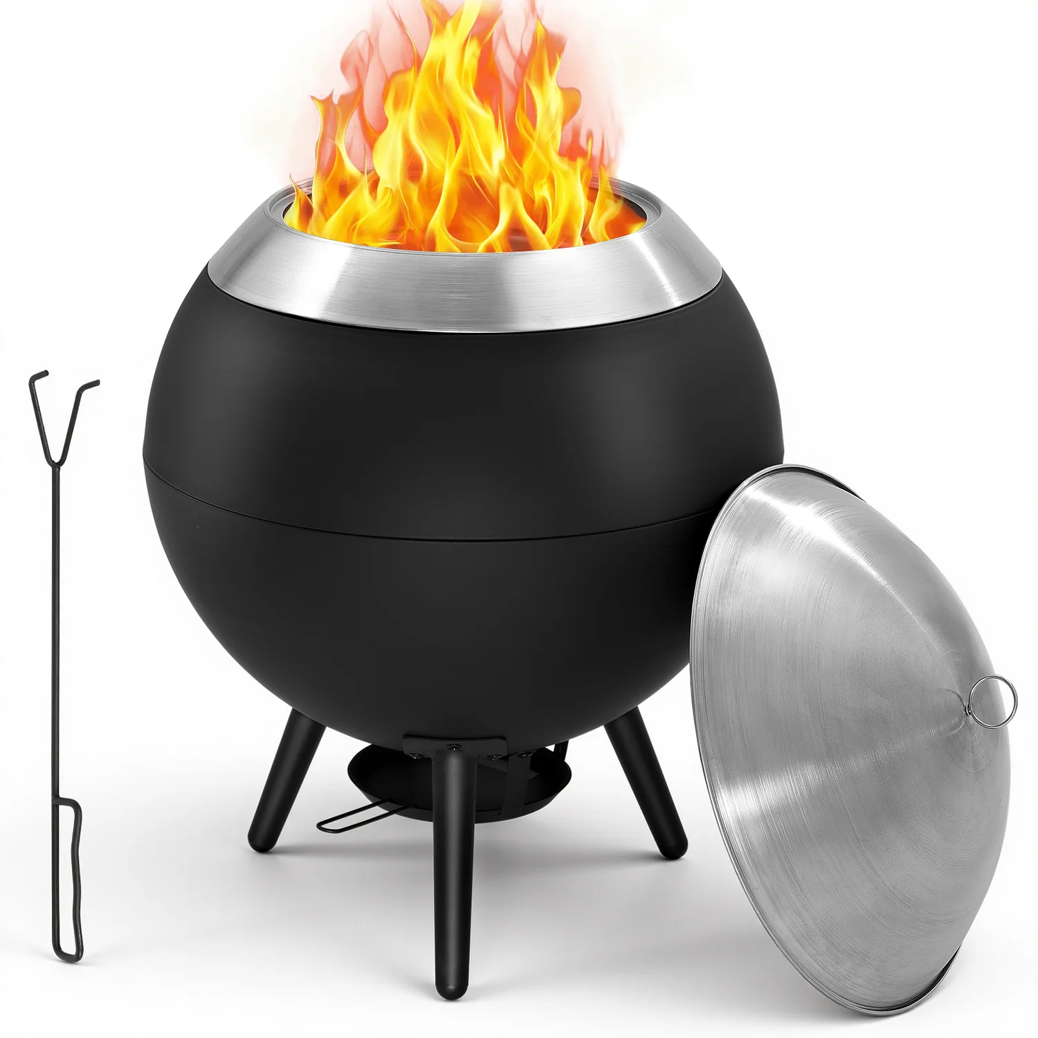 Fine Smokeless Firepit Wood Burning Fire Pit with Steel Grill Rack Removable Ash Pan ShelterSmokeless Firepit Wood Burning Fire Pit with Steel Grill Rack Removable Ash Pan Shelter Pure