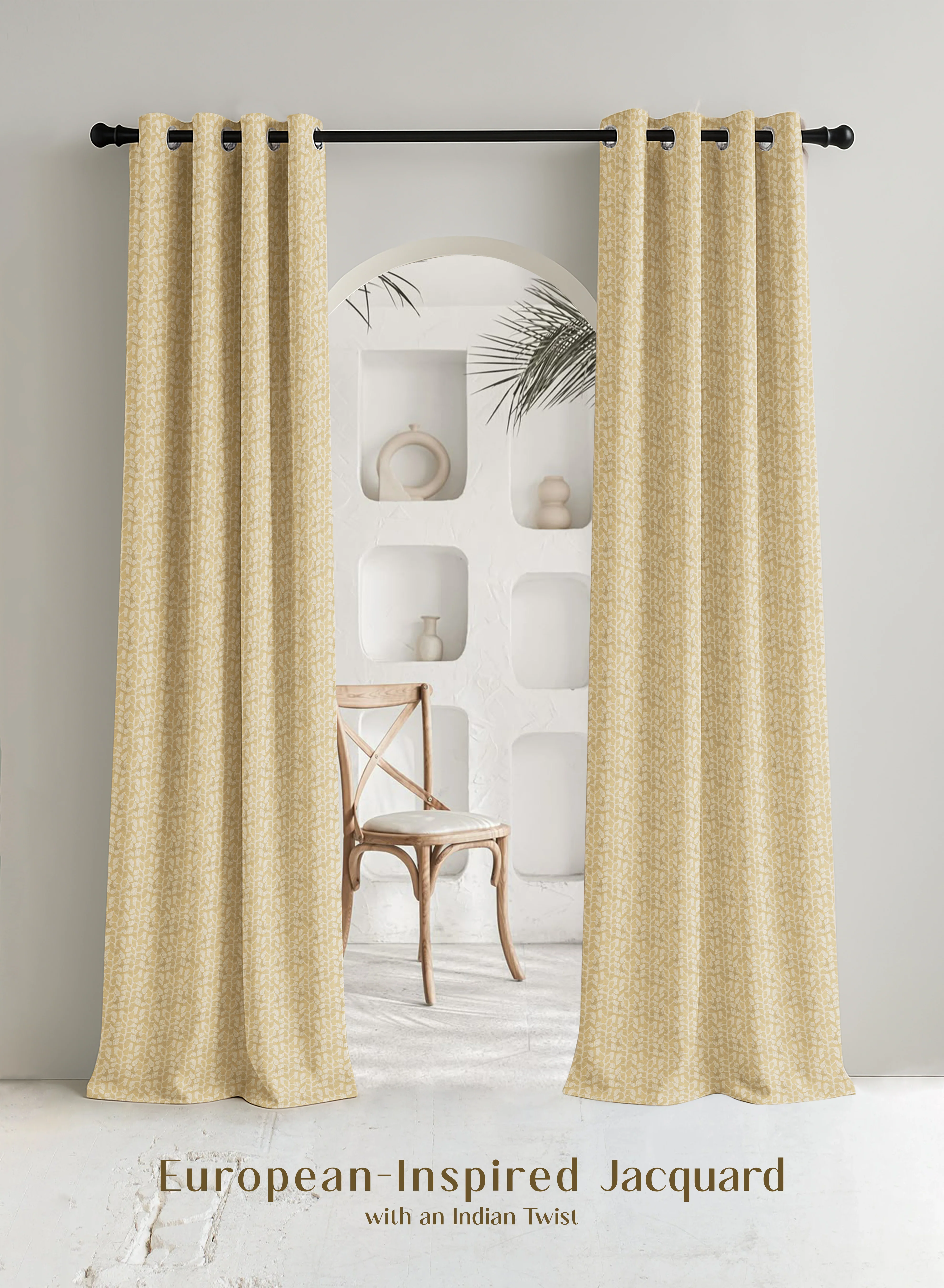 Detailed Eudora Jacquard Blackout Curtains Pebble Jacquard Weave Total Light Block Champagne Gold Set of 2 Fully CustomizableThe Guide to Measuring and Choosing Curtains Healthy