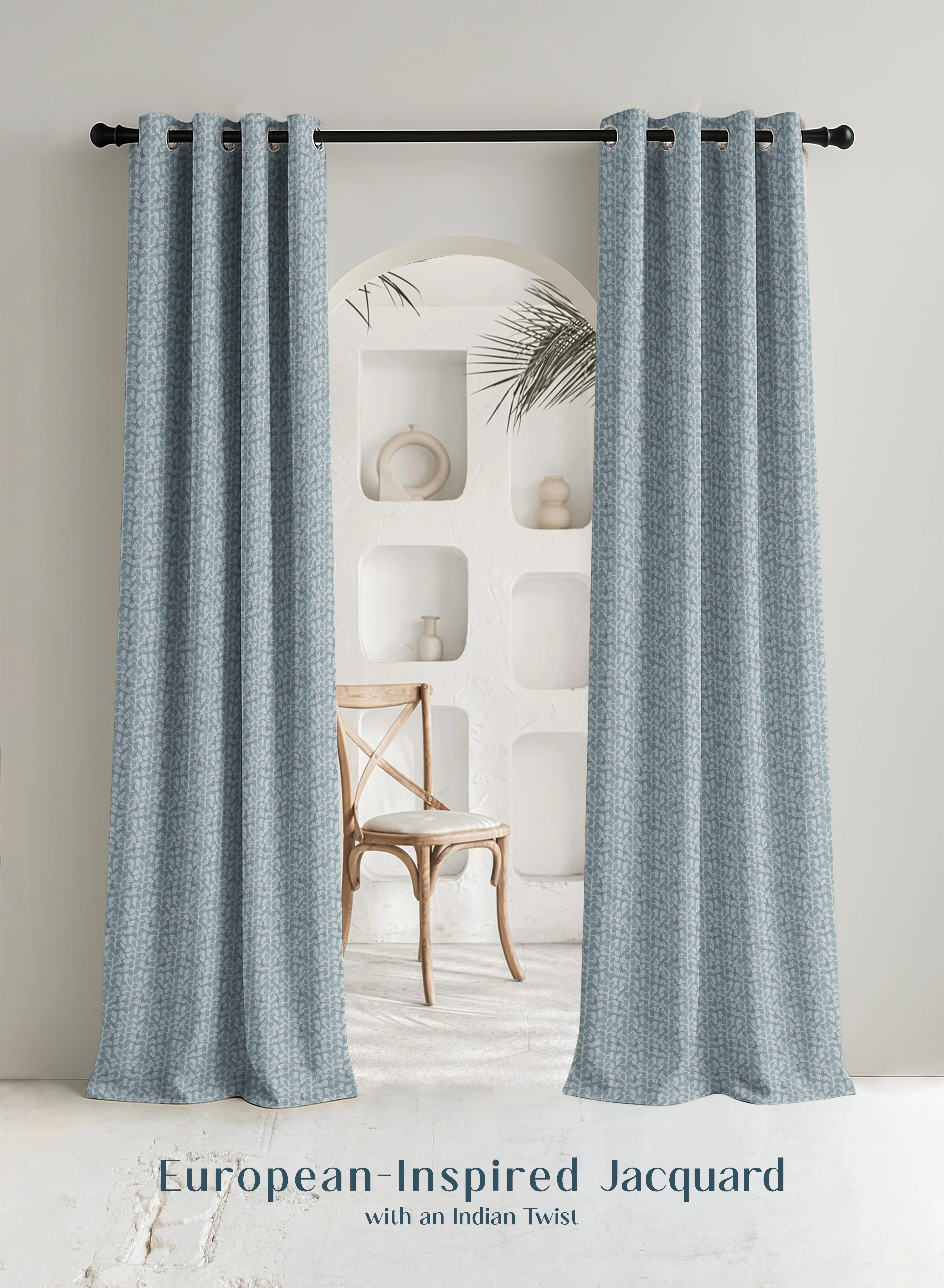 Eco-Friendly Eudora Jacquard Blackout Curtains Pebble Jacquard Weave Total Light Block Twilight Aqua Set of 2 Fully CustomizableThe Guide to Measuring and Choosing Curtains Excellent
