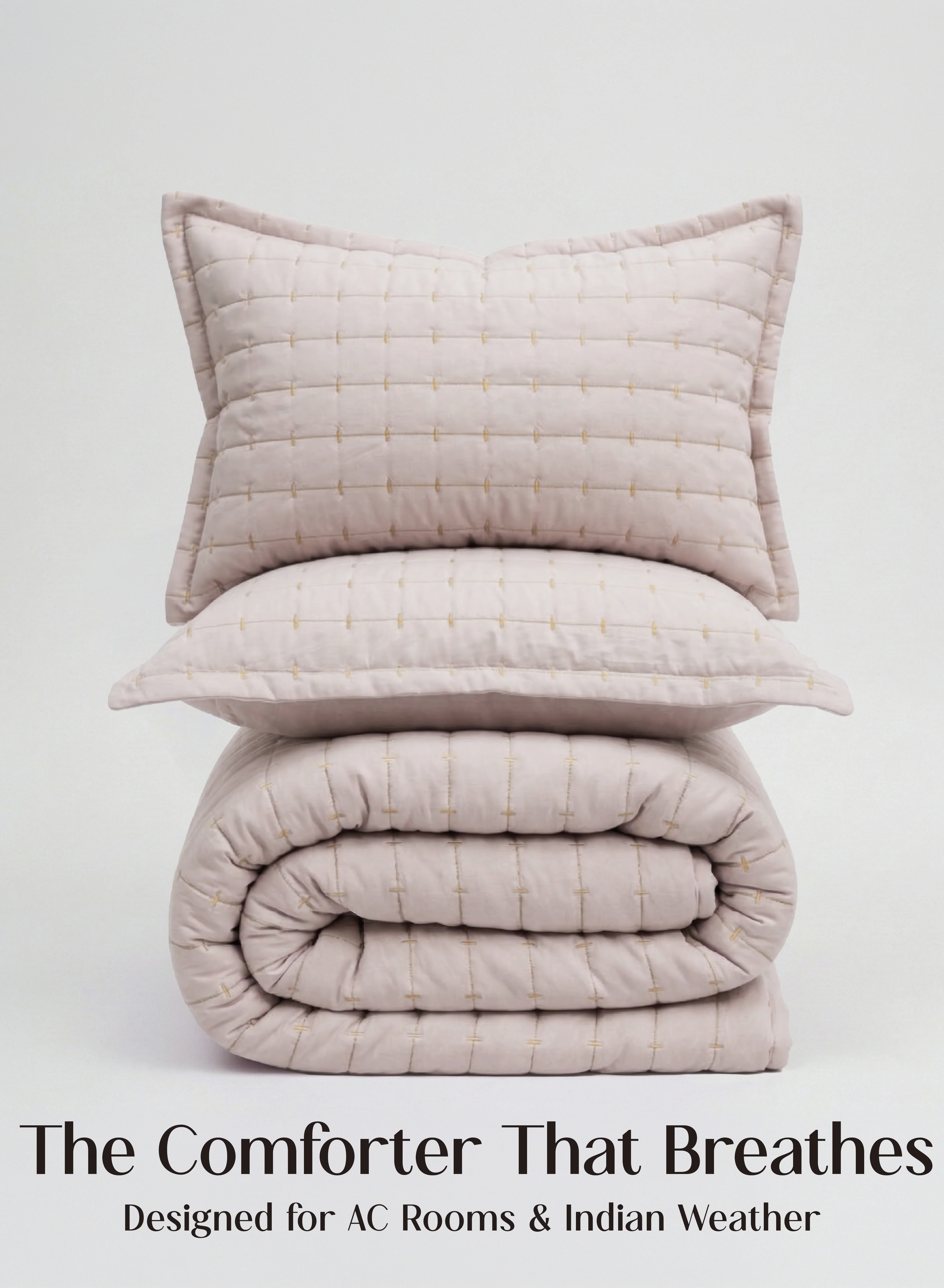 Minimalist CloudTouch™ 5-Piece AC Comforter Set 33 Oversized Includes 2 Pillow 2 Cushion Covers Sakura Blush Efficient