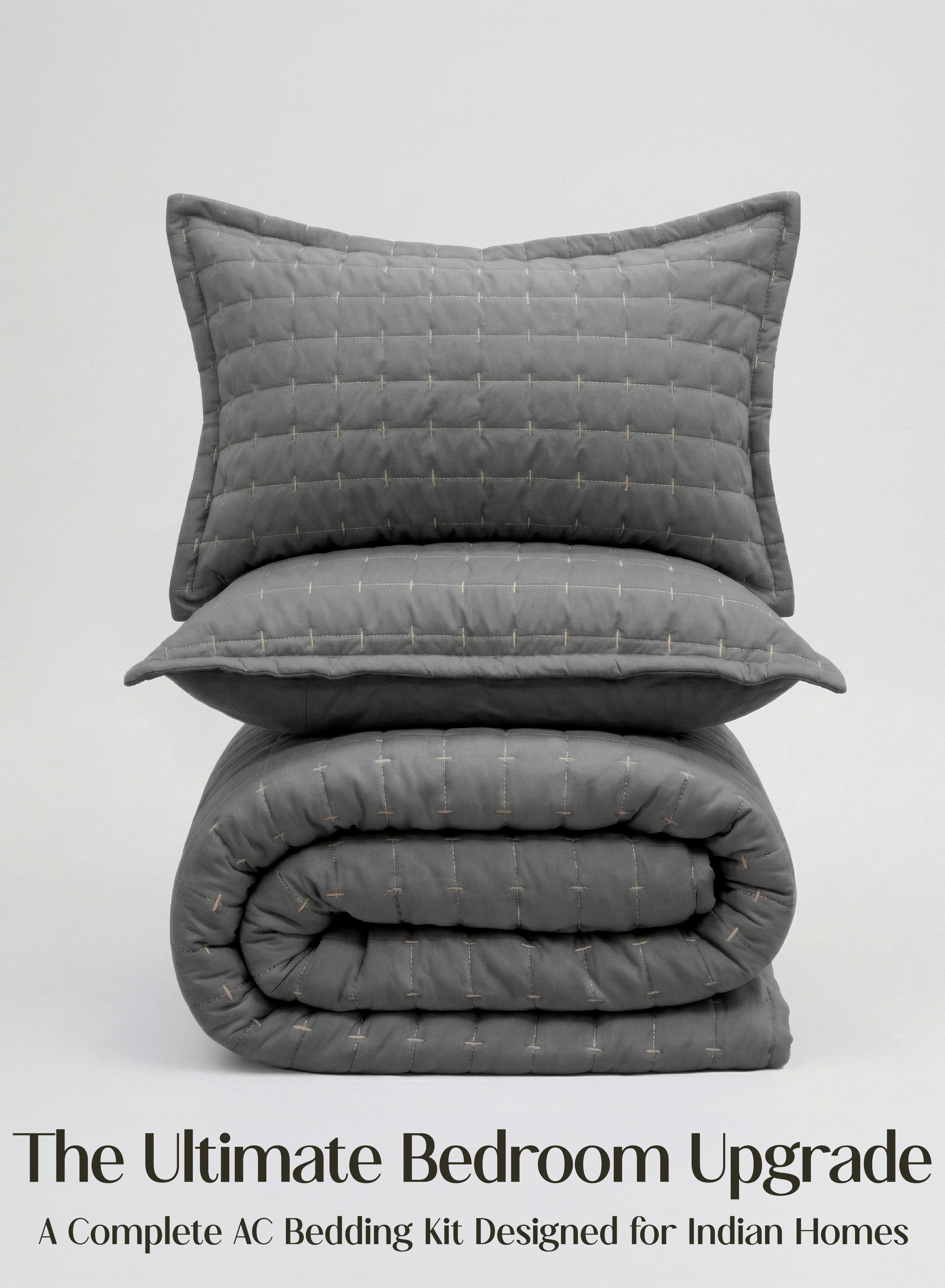 Artisan CloudTouch™ 8-Piece AC Bedding Set Complete Bedroom Upgrade in One Set Pebble Gray Quality