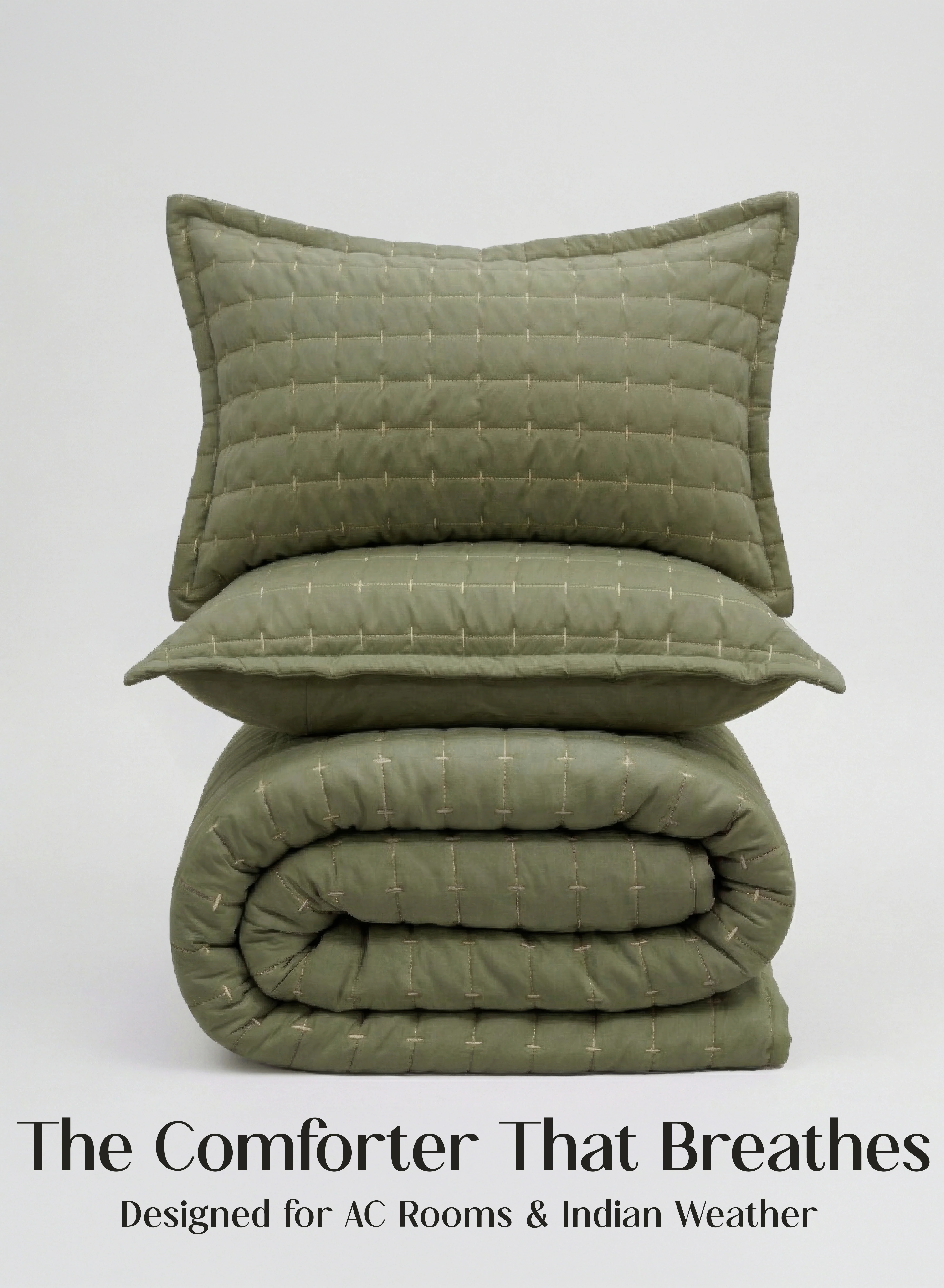 Long-Lasting CloudTouch™ 5-Piece AC Comforter Set 33 Oversized Includes 2 Pillow 2 Cushion Covers Olive Grove Top-Quality