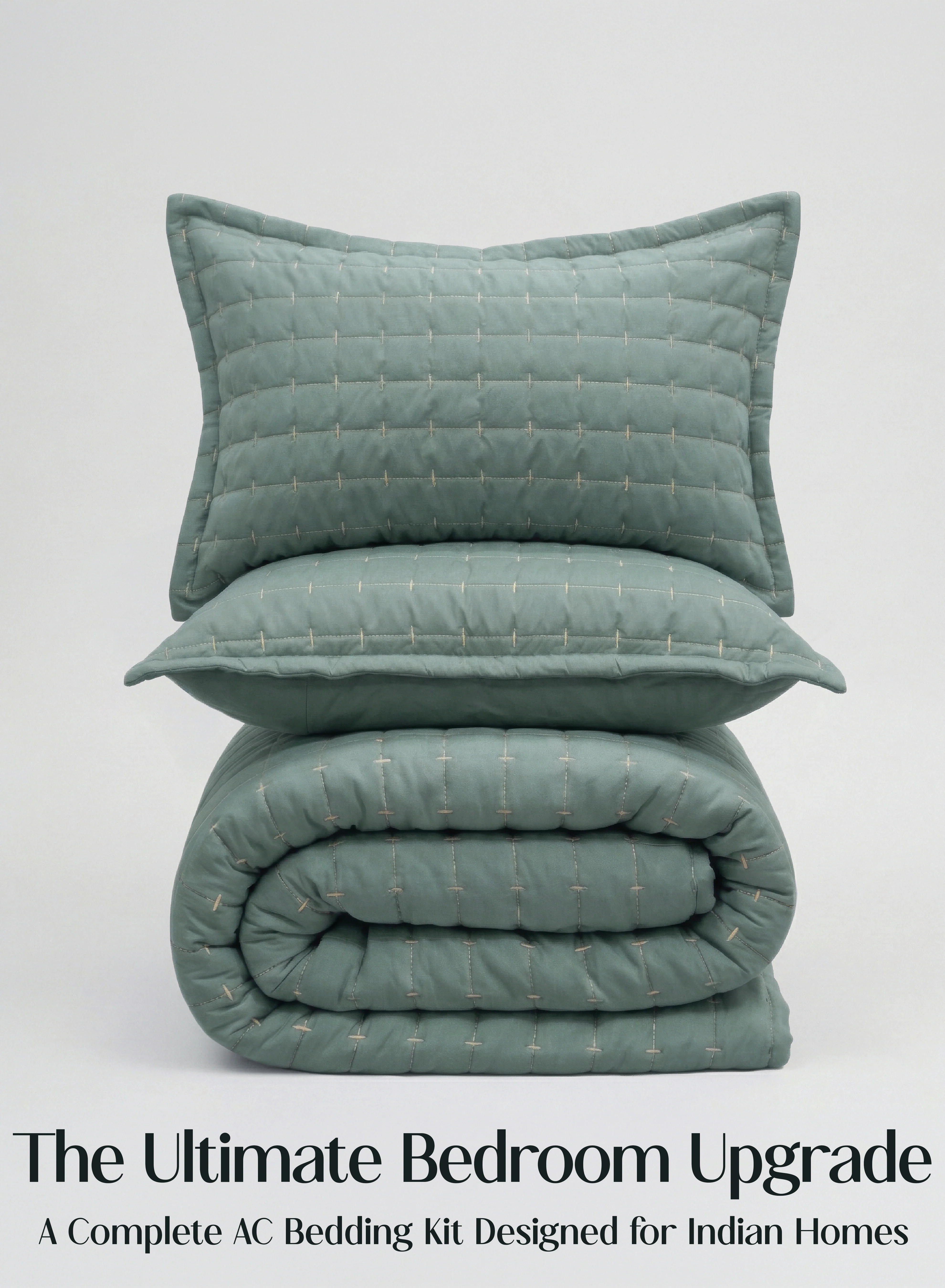 CloudTouch™ 8-Piece AC Bedding Set Complete Bedroom Upgrade in One Set Sage Green Verified