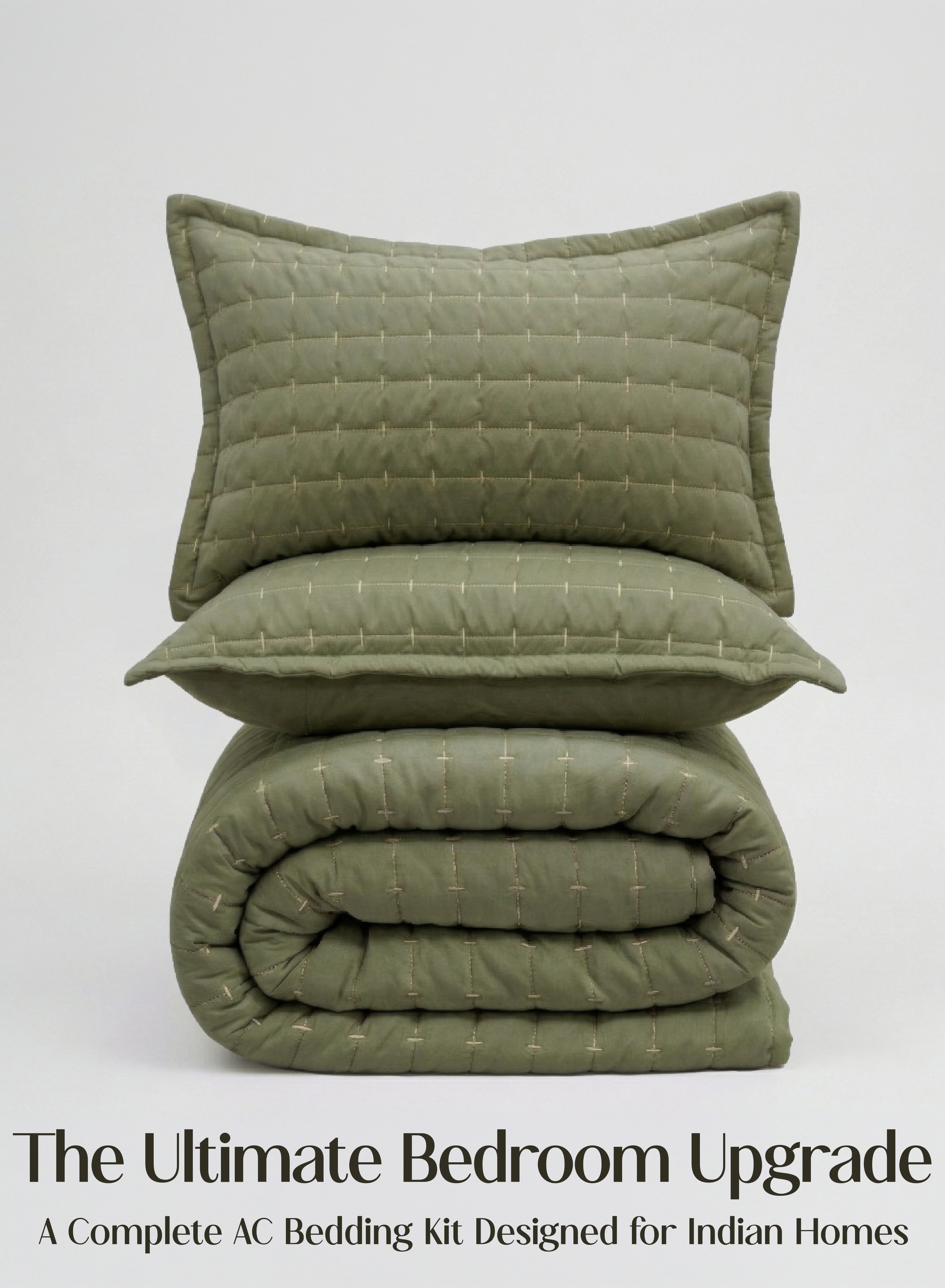 Reusable CloudTouch™ 8-Piece AC Bedding Set Complete Bedroom Upgrade in One Set Olive Grove Carefully Designed