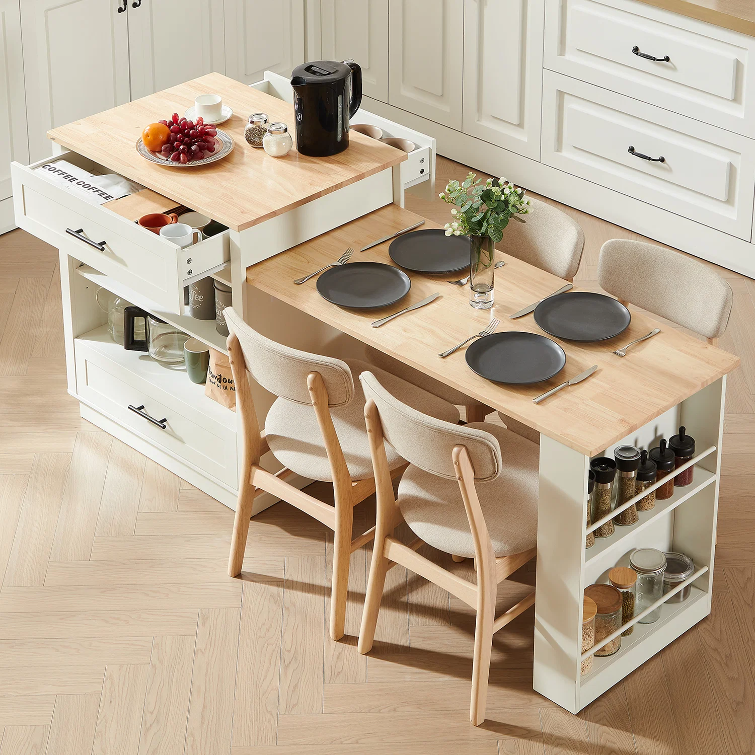 Lightweight Kitchen Island with Extendable Table Kitchen Island Table with Storage Cabinet Power Outlet Drawers ShelvesKitchen Island with Extendable Table Kitchen Island Table with Storage Cabinet Power Outlet Drawers Shelves Optimized