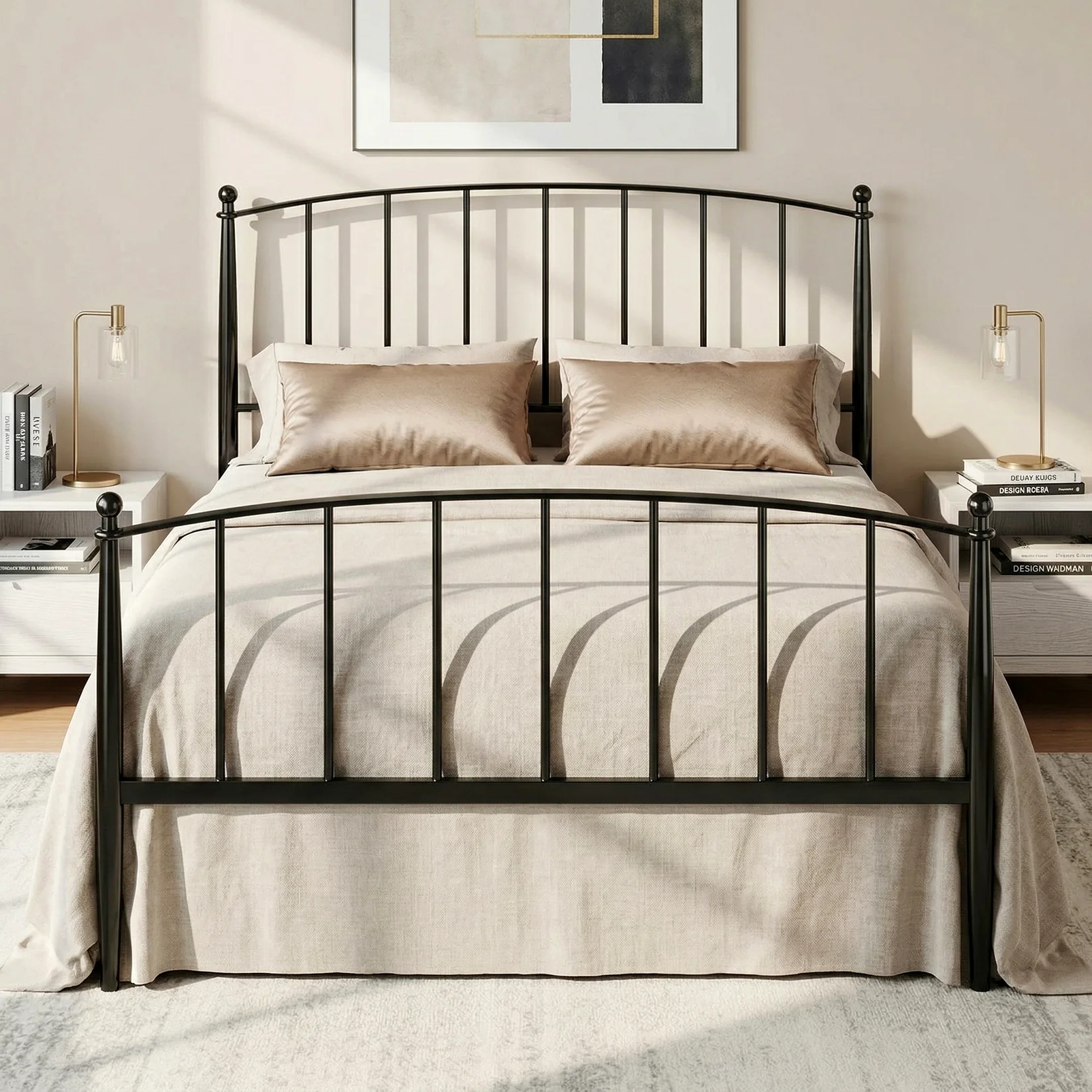 Effective Horizon-Arch Mid-Century Platform Metal Bed Frame with Headboard and Footboard Under-Bed Storage No Box Spring NeededHorizon-Arch Mid-Century Platform Metal Bed Frame with Headboard and Footboard Under-Bed Storage No Box Spring Needed Flexible