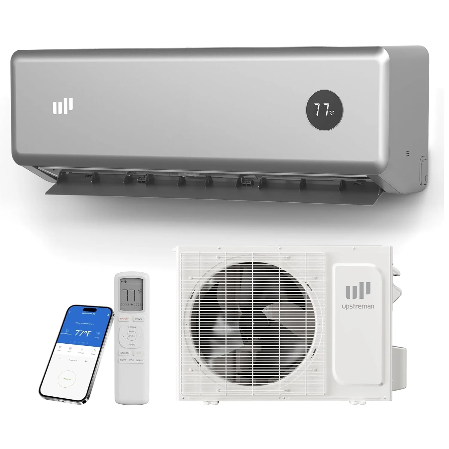 Long-Lasting Mini Split Air Conditioner 12000 BTU with WiFi Control Silver Ductless Inverter System for Up to 750 Sq.Ft 230V Mini Split Air Conditioner 12000 BTU with WiFi Control Silver Ductless Inverter System for Up to 750 Sq.Ft 230V Next-Generation
