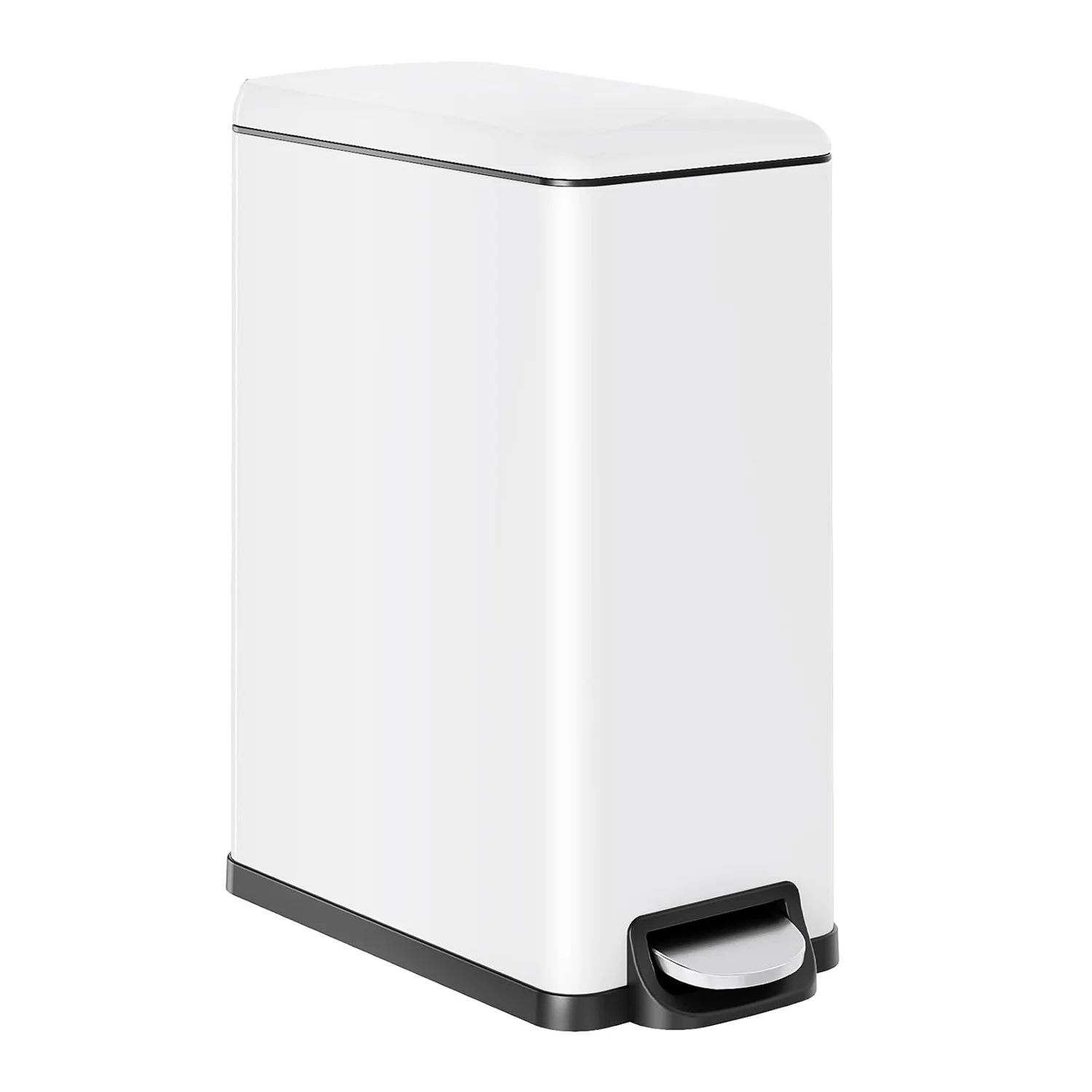 Fast 13 Gallon 50L Slim Trash Can Stainless Steel Garbage Can with Soft-Close Lid and Removable Inner Bucket13 Gallon 50L Slim Trash Can Stainless Steel Garbage Can with Soft-Close Lid and Removable Inner Bucket World-Class