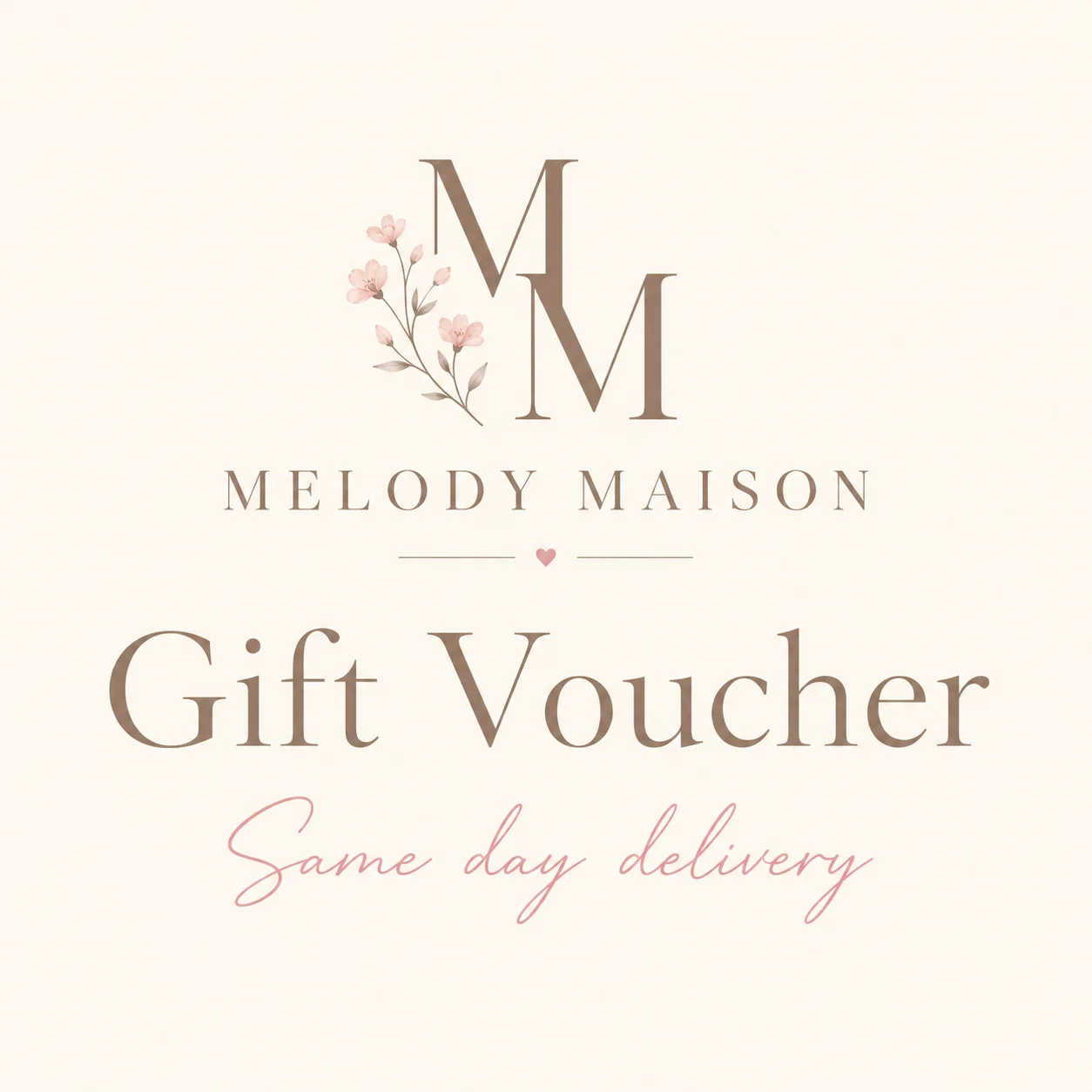 Soft Melody Maison Gift Card - SAME DAY DELIVERY Minimalist