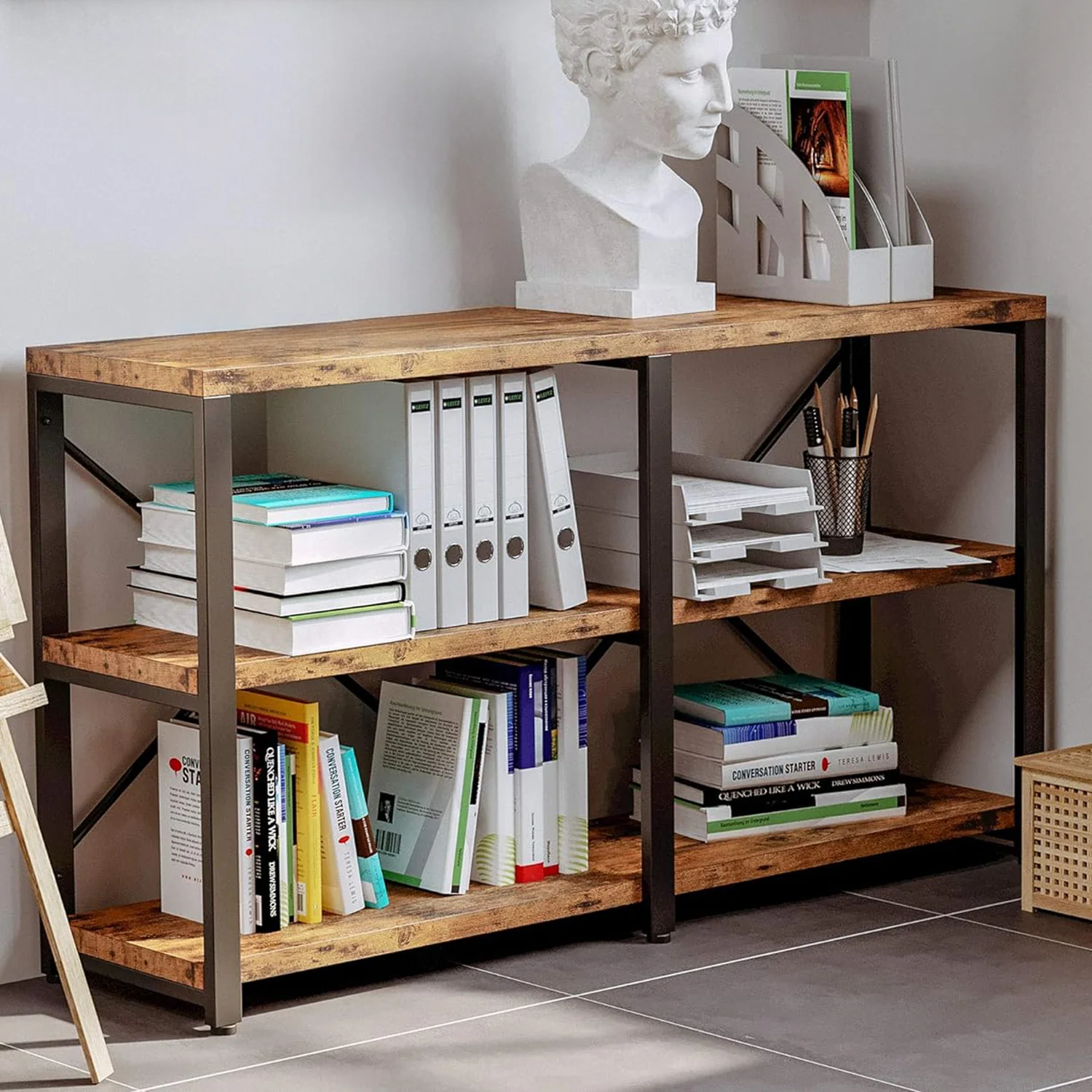 Sustainable Entryway Console Table 55 in 3-Tier Hallway Table TV Stand Entertainment Center Media Stand Industrial Style VintageEntryway Console Table 55 in 3-Tier Hallway Table TV Stand Entertainment Center Media Stand Industrial Style Vintage Outstanding