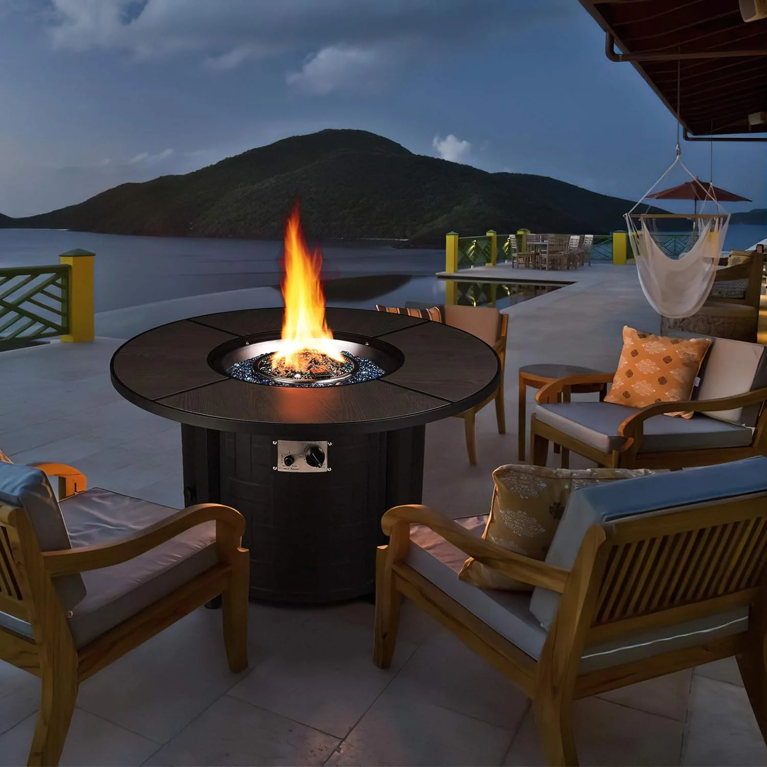 Natural 42-inch Propane Fire Pit Table 50 000 BTU Auto-Ignition Gas Fire Pits with Waterproof Cover42-inch Propane Fire Pit Table 50 000 BTU Auto-Ignition Gas Fire Pits with Waterproof Cover Carefully Designed