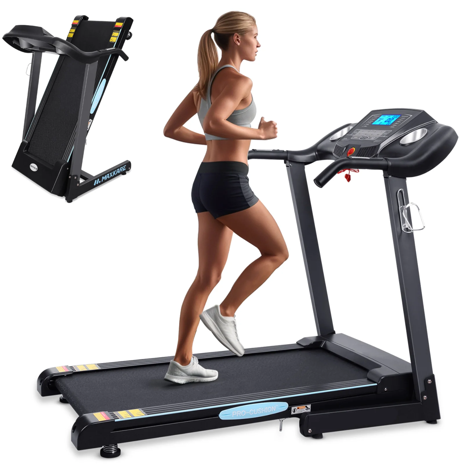 Excellent Auto Incline Home Folding Treadmill with Widened Running Belt Shock Reduction Deck 15 Pre-Set Training Programs and Large LCD DisplayAuto Incline Home Folding Treadmill with Widened Running Belt Shock Reduction Deck 15 Pre-Set Training Programs and Large LCD Display Minimalist