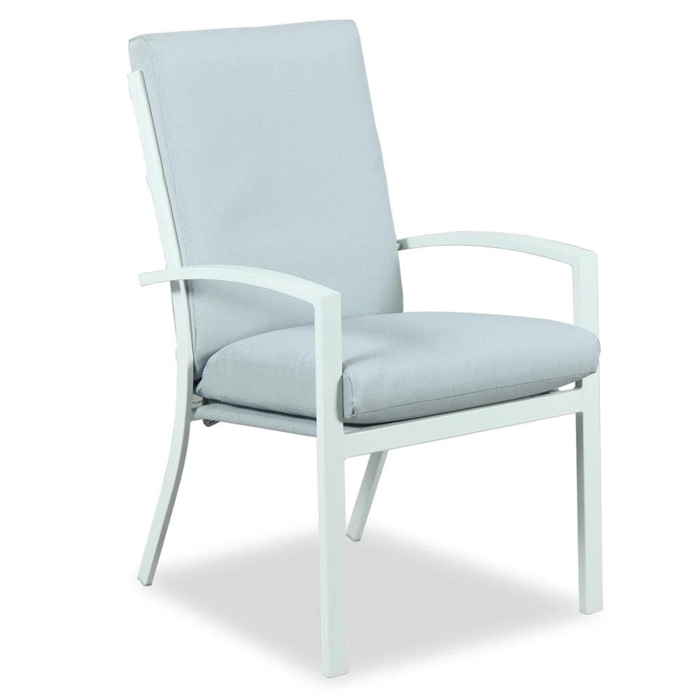 Healthy Matzo High Back Cushioned Outdoor Dining Chair White Proven