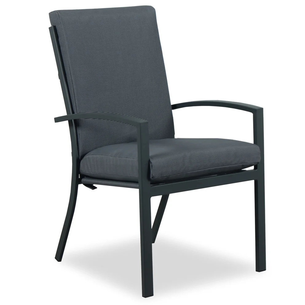 Classic Matzo High Back Cushioned Outdoor Dining Chair Grey Consistent