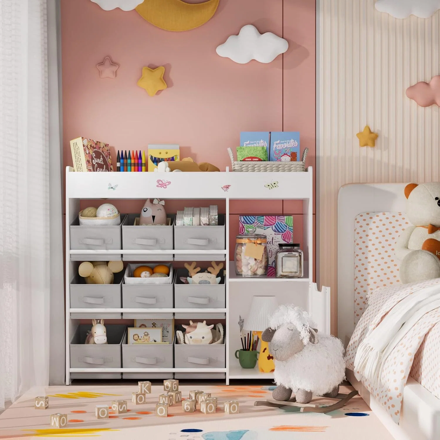 Professional Toy Storage Toy Storage Organizer with Kids Bookshelf and 9 Storage Bins Cabinet for Kids RoomToy Storage Toy Storage Organizer with Kids Bookshelf and 9 Storage Bins Cabinet for Kids Room Comfortable