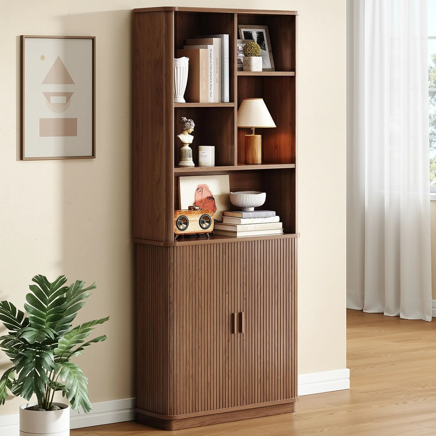 Selected 70.9 Inch Tall Bookcase with Doors Wood Bookshelf with Storage and Adjustable Shelves for Living Room or Home Office70.9 Inch Tall Bookcase with Doors Wood Bookshelf with Storage and Adjustable Shelves for Living Room or Home Office Official