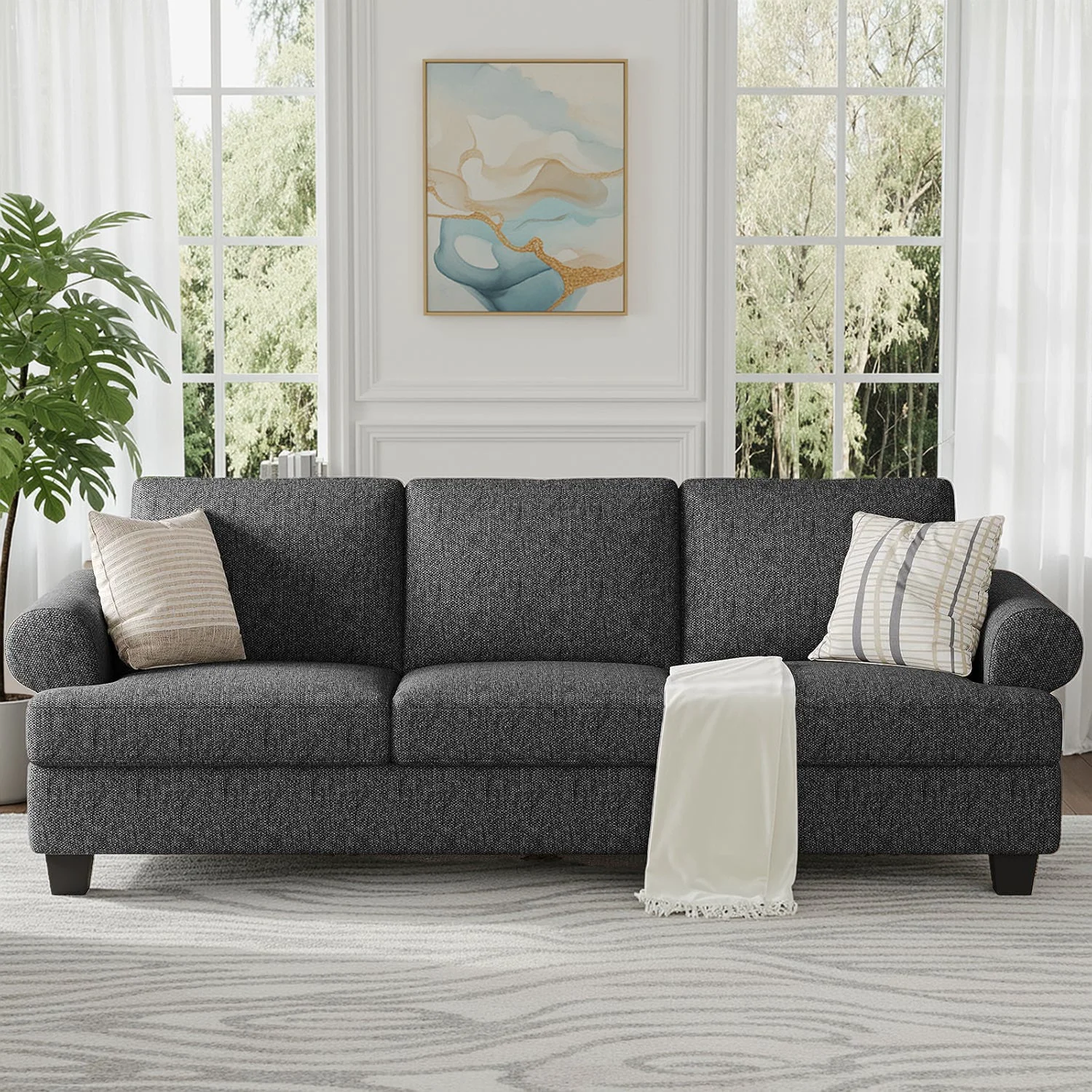 Authentic 91 Mid-Century Lawson Sofa with Extra-Deep Seating Oversized 3-Seat Couch for Living Room or Apartment91 Mid-Century Lawson Sofa with Extra-Deep Seating Oversized 3-Seat Couch for Living Room or Apartment Outstanding