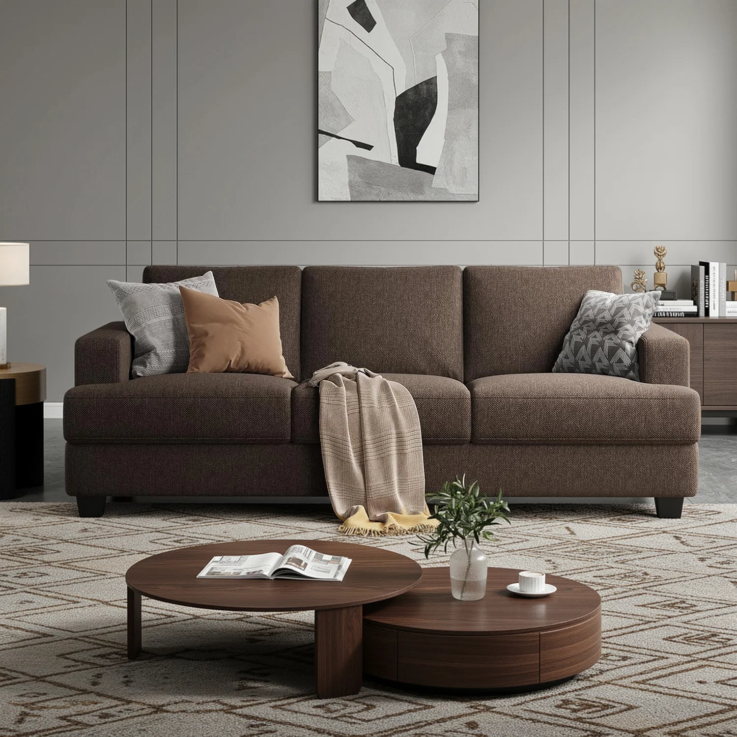 89 Oversized 3-Seater Sofa with Extra-Deep Seats Modern Couch with Plush Armrests for Living Room89 Oversized 3-Seater Sofa with Extra-Deep Seats Modern Couch with Plush Armrests for Living Room Durable