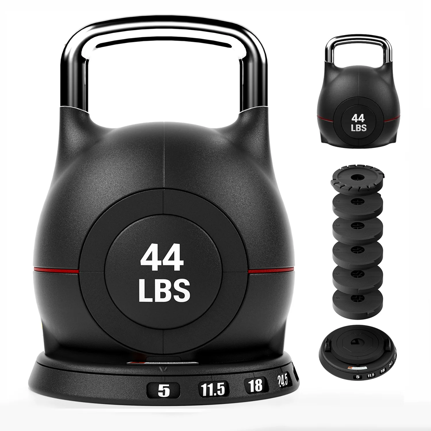 Natural Adjustable Kettlebell Set 5–44 lb Space-Saving Kettlebell with 7 Weight Levels Ergonomic Handle Secure Lock for Home Gym WorkoutAdjustable Kettlebell Set 5–44 lb Space-Saving Kettlebell with 7 Weight Levels Ergonomic Handle Secure Lock for Home Gym Workout Smart
