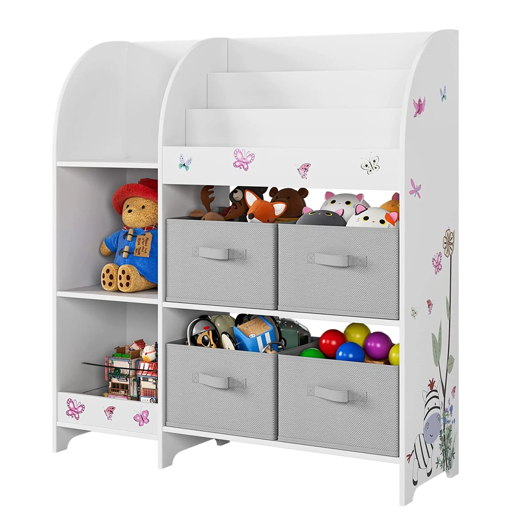 Traditional Kids Toy Storage Unit Toy Rack with Storage Boxes Bookshelf Rack CabinetKids Toy Storage Unit Toy Rack with Storage Boxes Bookshelf Rack Cabinet Crafted