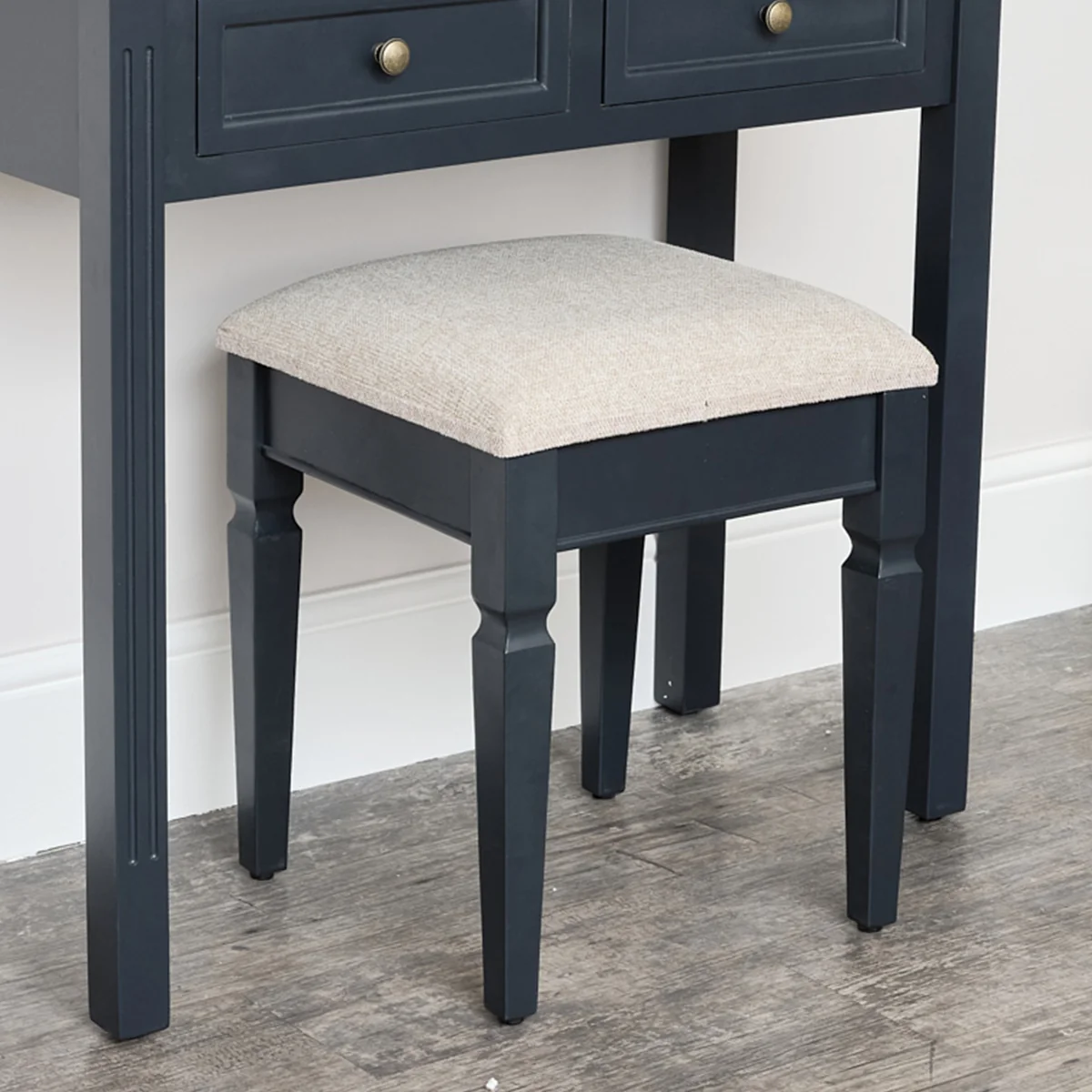 Original Design Navy Black Cushioned Dressing Table Stool - Daventry Navy Black Range Practical