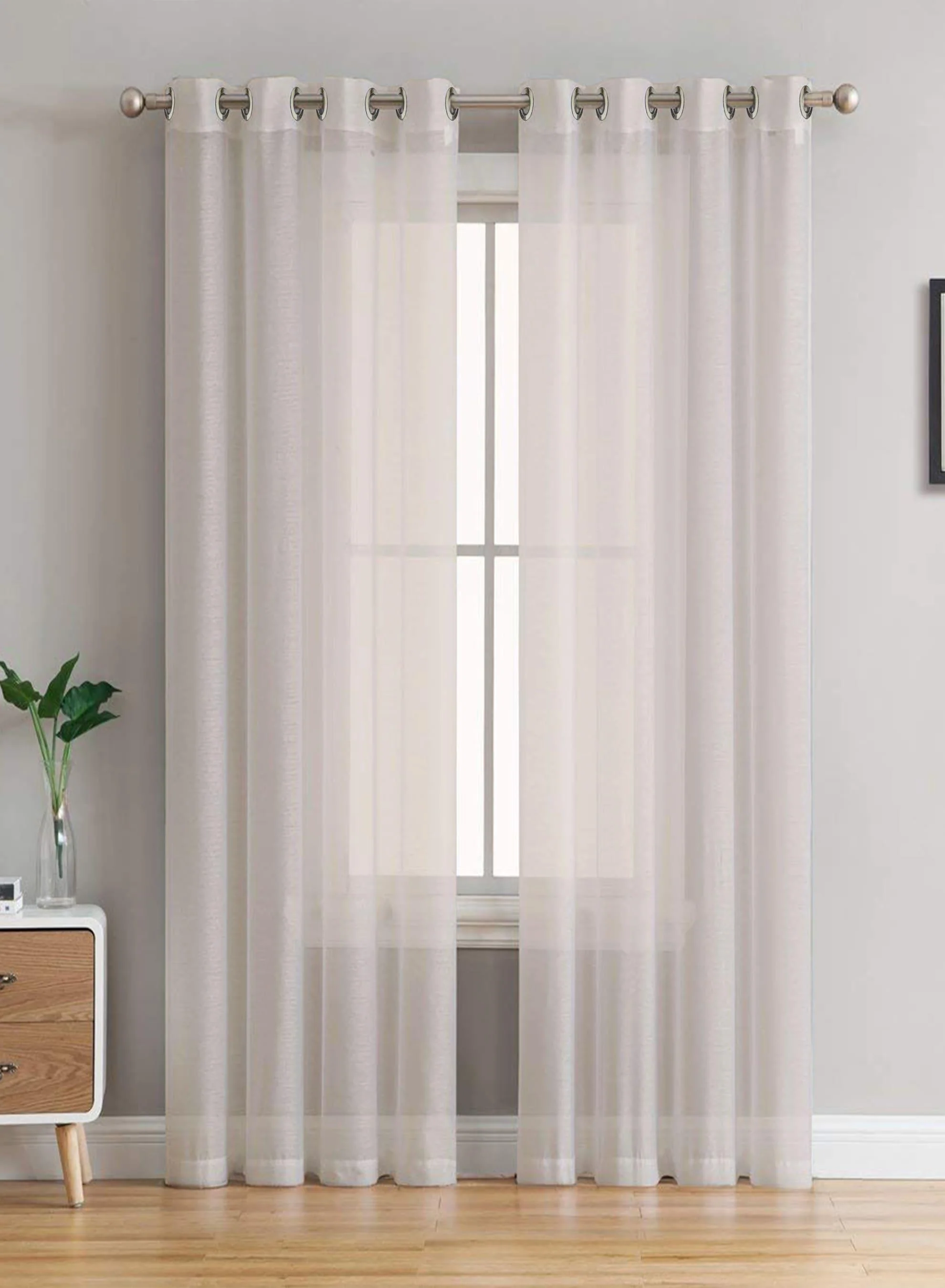 Efficient Elwana Plain Sheer Curtains Off White Set of 2The Guide to Measuring and Choosing Curtains Modern