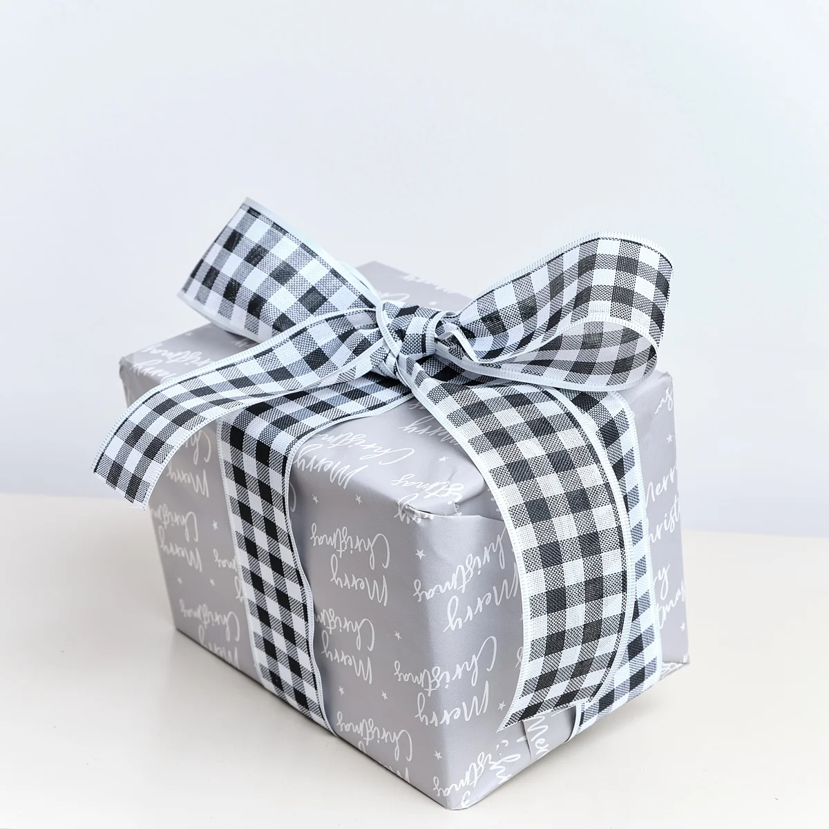 Unique Large Black White Checked Ribbon Garland - 270cm 2.7m 106.3' Casual