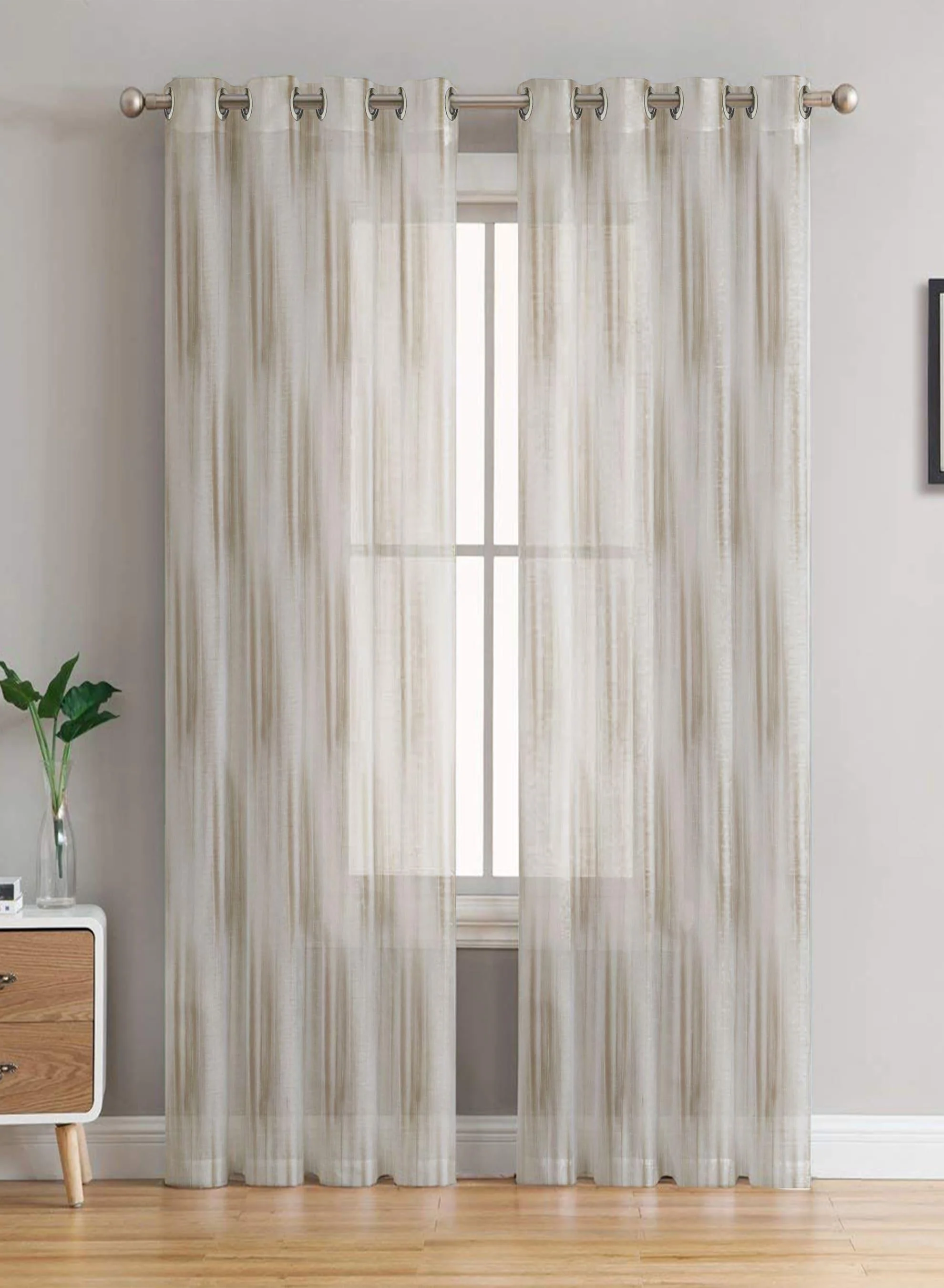 Reusable Farella Textured Sheer Curtains Pale Brown Set of 2The Guide to Measuring and Choosing Curtains Original Design