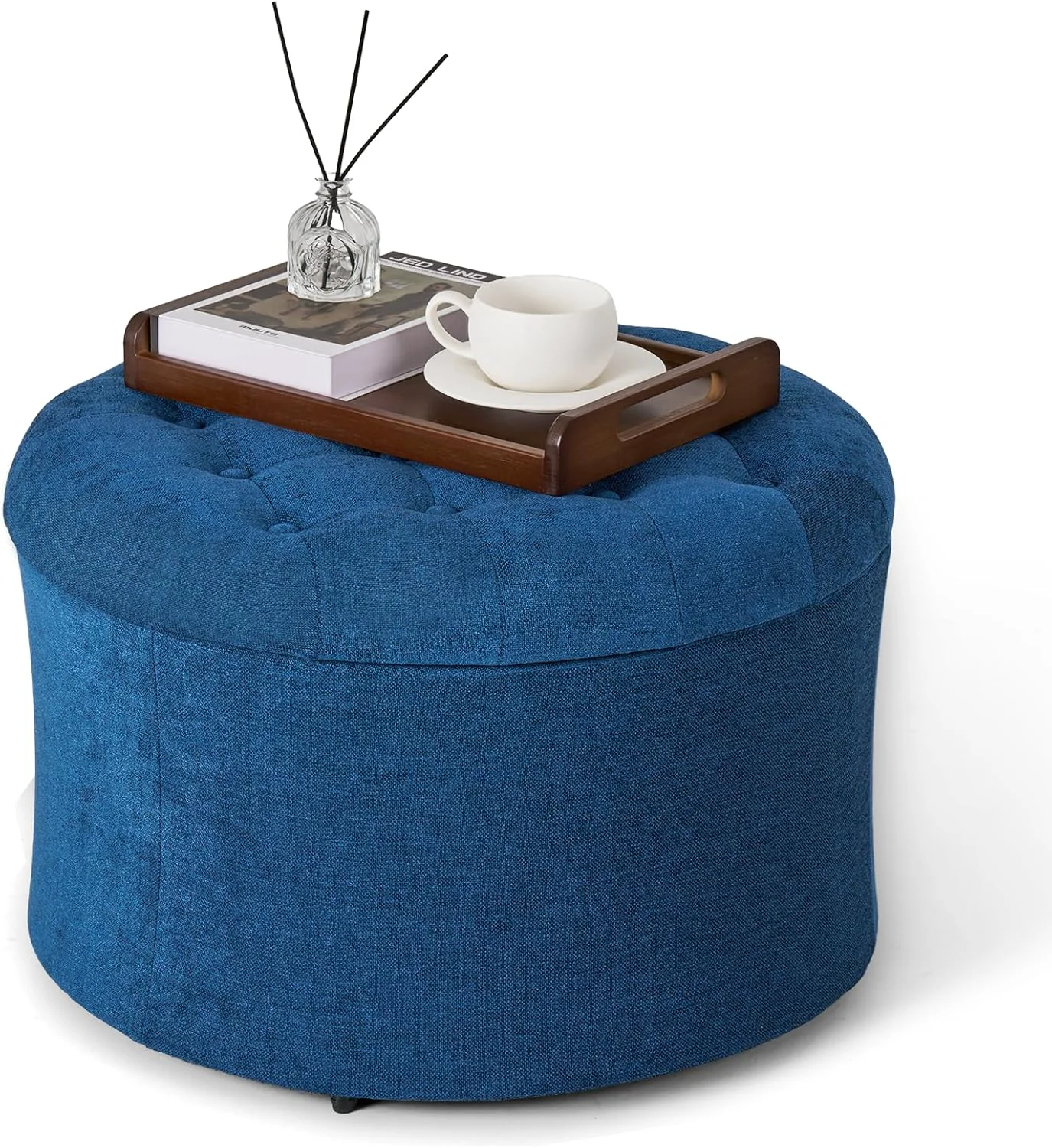 Artisan 25-inch Ottoman with Storage Round Pouf Ottoman Foot Rest Storage Foot Stool25-inch Ottoman with Storage Round Pouf Ottoman Foot Rest Storage Foot Stool Practical
