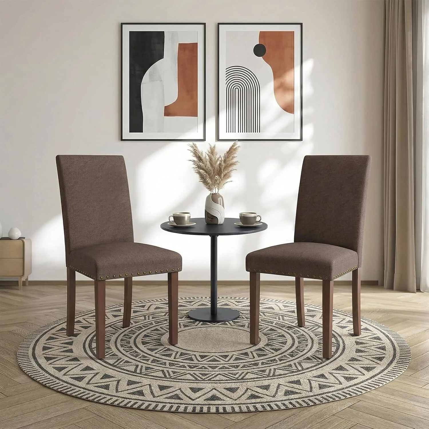 Trendy Upholstered Dining Chairs Set of 2 4 Linen Parsons Dining Chairs with Solid Wood Legs and Padded SeatUpholstered Dining Chairs Set of 2 4 Linen Parsons Dining Chairs with Solid Wood Legs and Padded Seat Trusted
