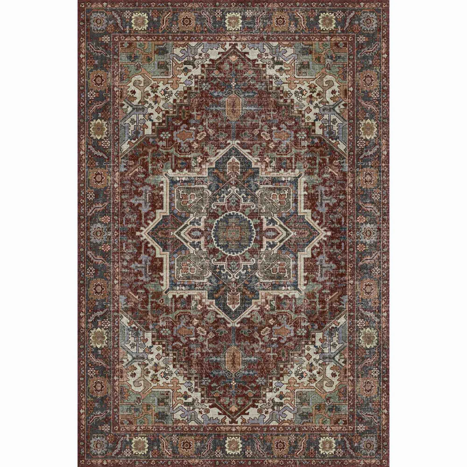 Fast Maroon Washable Area Rug Vintage Oriental Medallion Carpet Soft Low-Pile Non-Slip Stain-Resistant Rug for Living Room BedroomMaroon Washable Area Rug Vintage Oriental Medallion Carpet Soft Low-Pile Non-Slip Stain-Resistant Rug for Living Room Bedroom Artisan