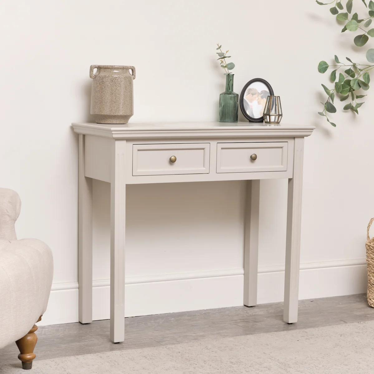 High-Performance 2 Drawer Console Dressing Table - Daventry Taupe-Grey Range Next-Generation