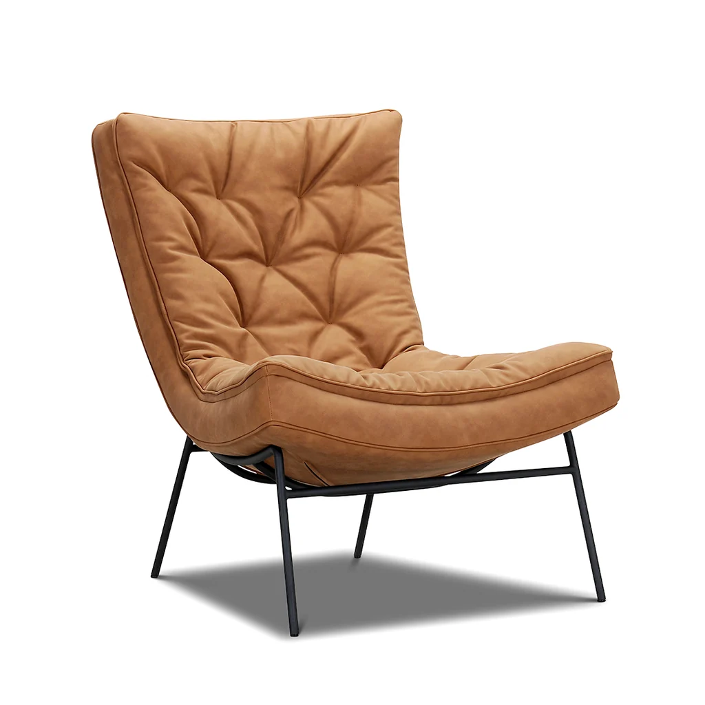Innovative Scarva Leather Accent Chair Amber High-Grade