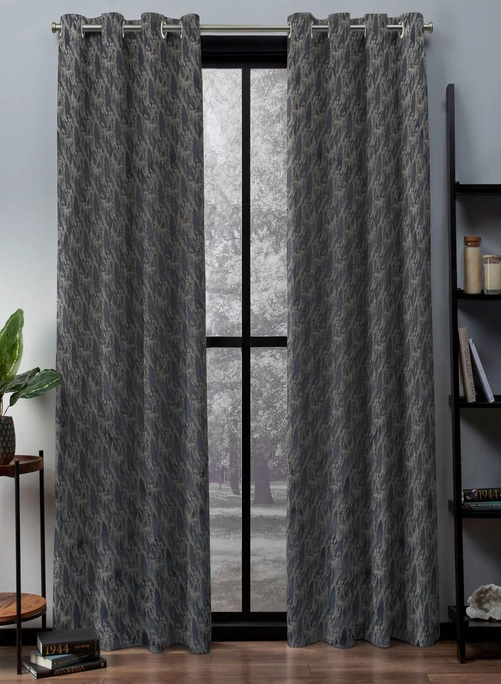 Specialty Flavia Jacquard Blackout Curtains Artistic Texture Total Light Block Comet Blue Set of 2 Fully CustomizableThe Guide to Measuring and Choosing Curtains Contemporary