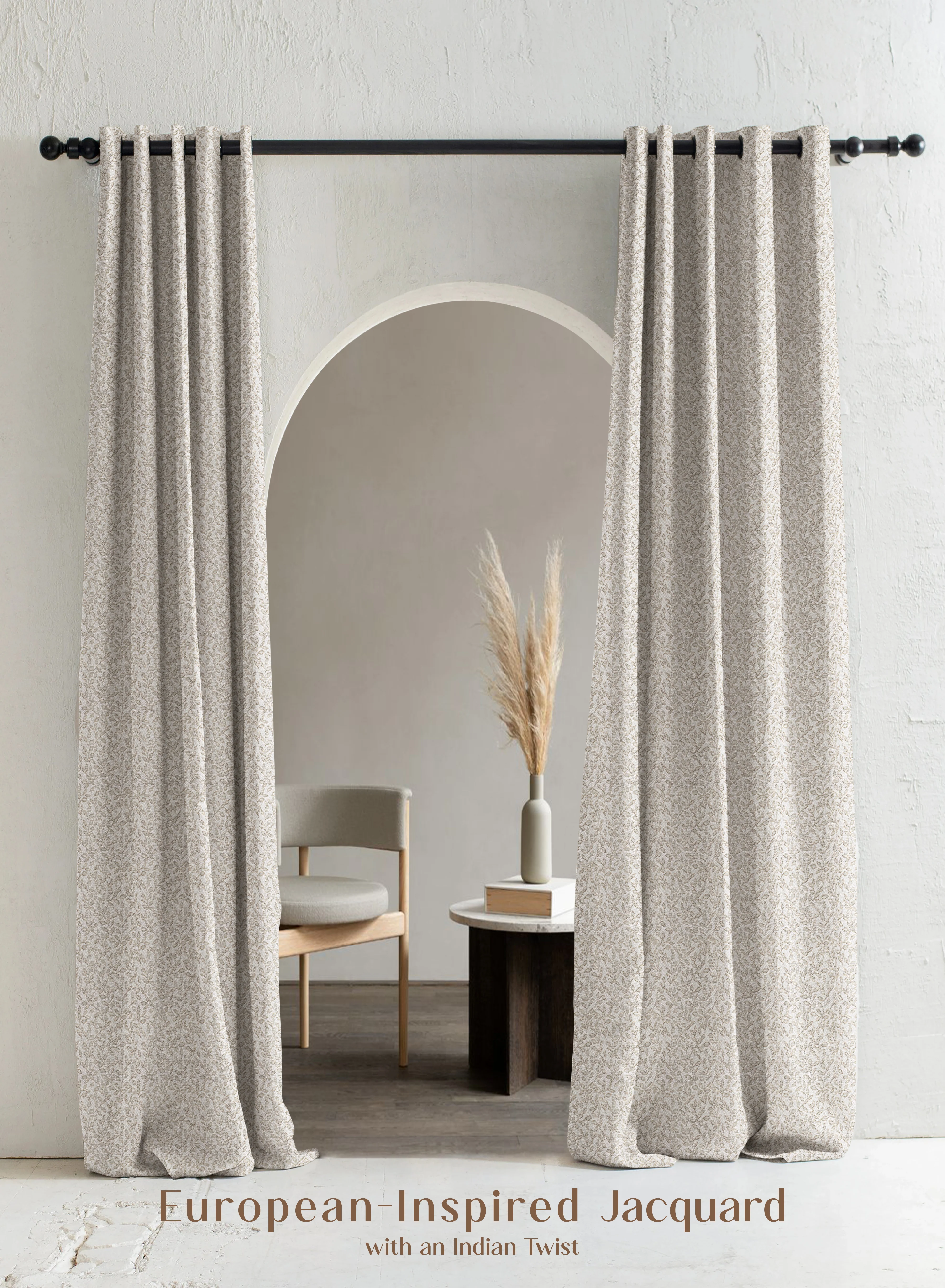 Original Design Eudora Jacquard Blackout Curtains European Jacquard Weave Total Light Block Oatleaf Set of 2 Fully CustomizableThe Guide to Measuring and Choosing Curtains Flexible