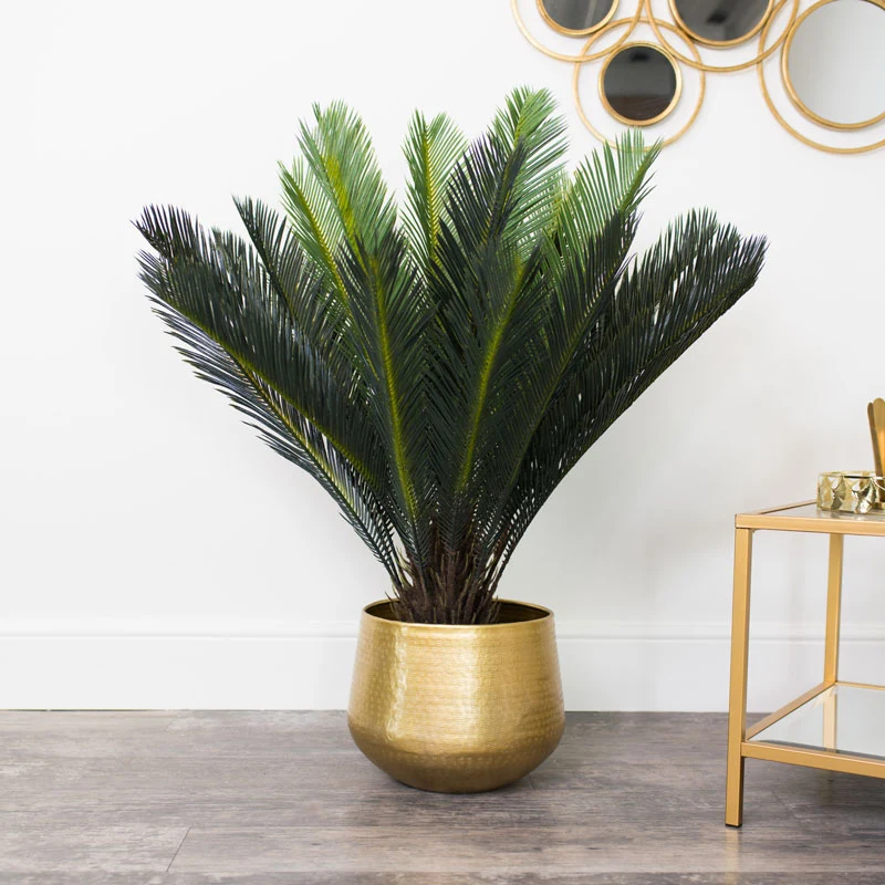 Prestigious Large Round Gold Patterned Planter Versatile