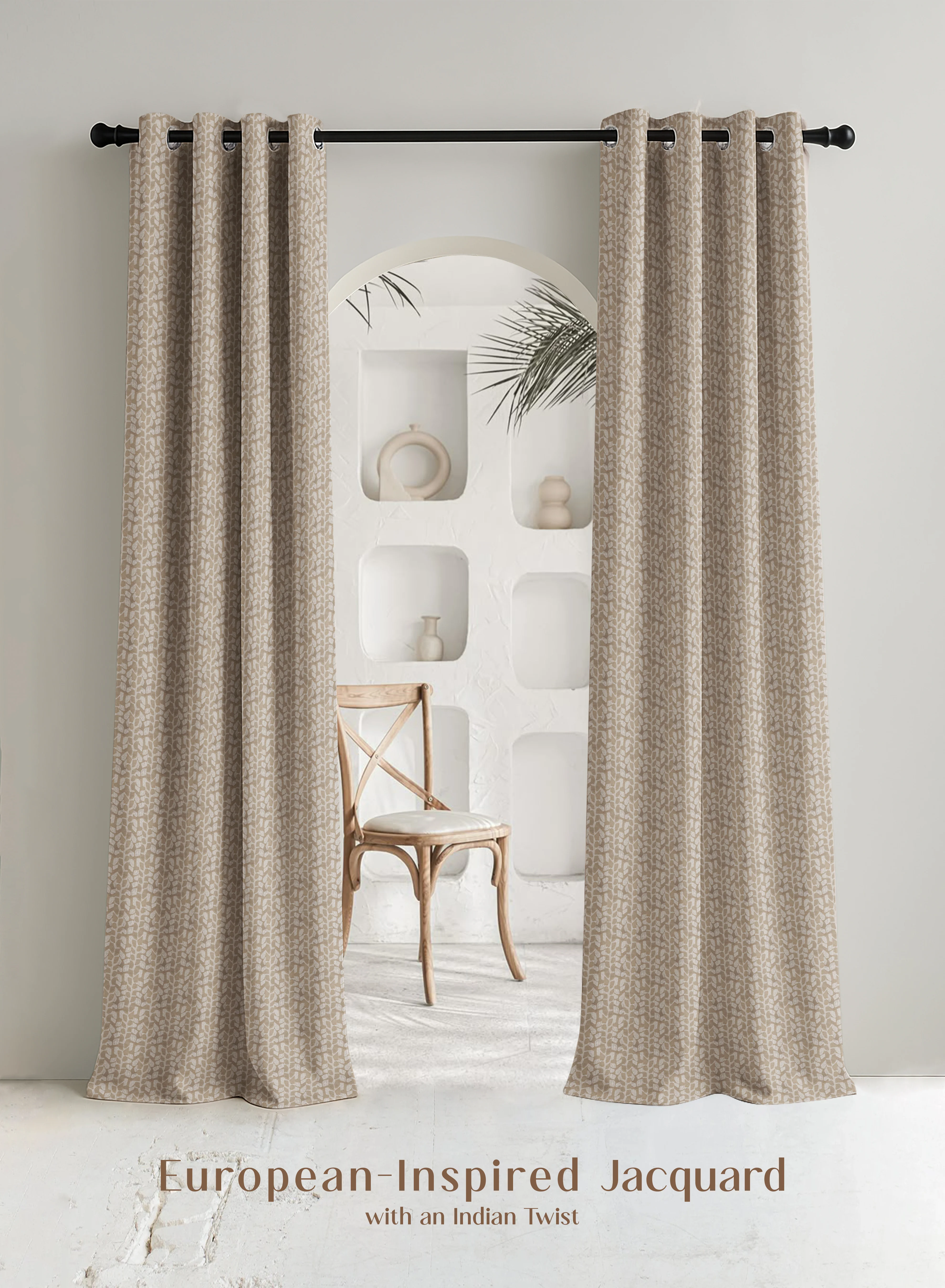 Next-Generation Eudora Jacquard Room Darkening Curtains Pebble Jacquard Weave Tan Set of 2 Fully CustomizableThe Guide to Measuring and Choosing Curtains Official