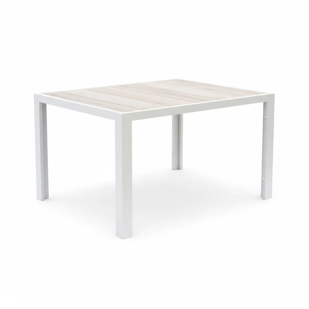 High-End Ekaterina Outdoor Dining Table Square 900 x 900 White Premium