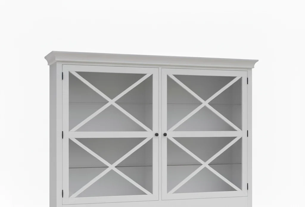 High-End Havana Large 2 Door Glass Door Hutch Cabinet Trusted
