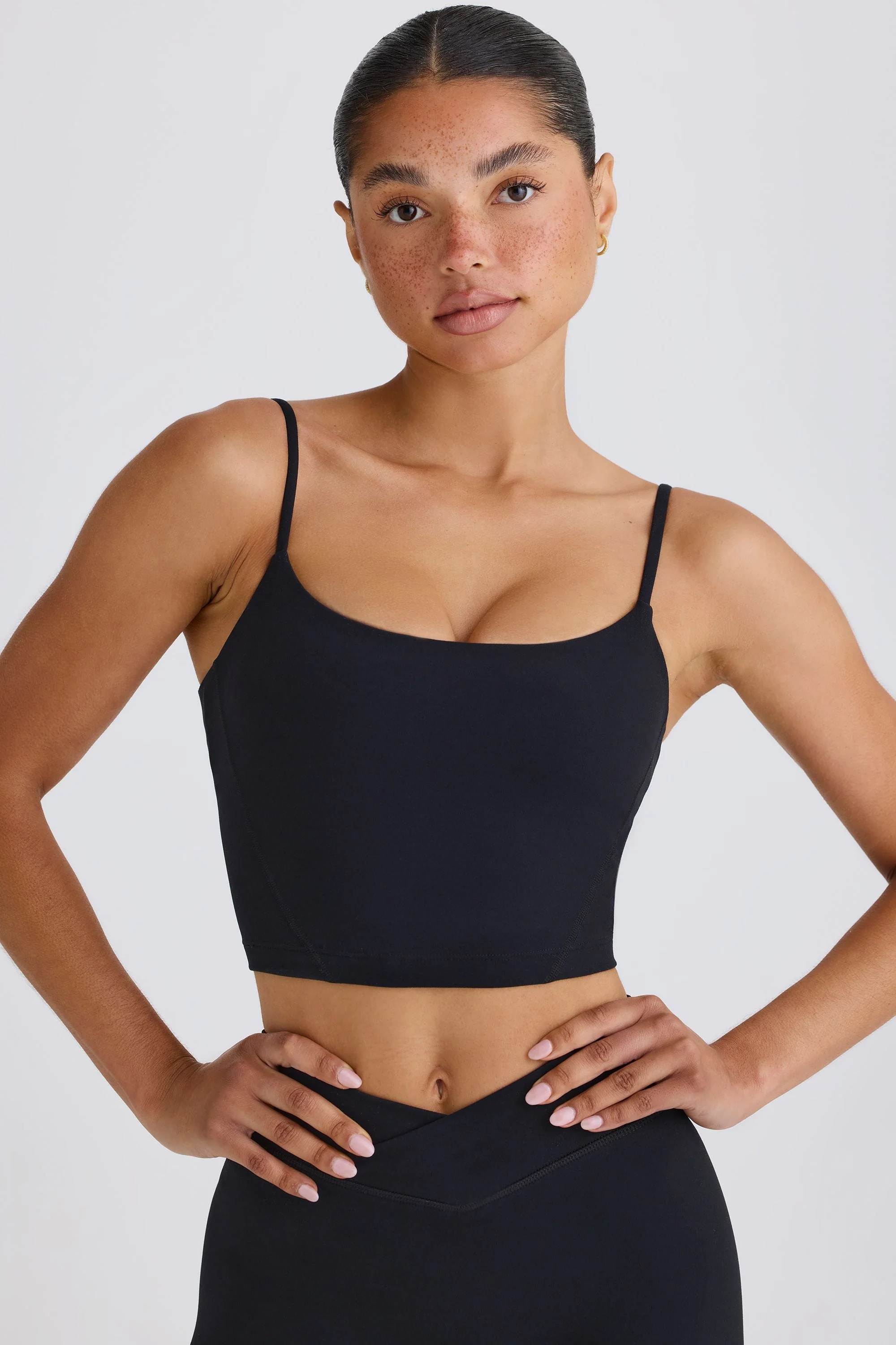 Trendy Soft Active Tank Top in Black Enhanced