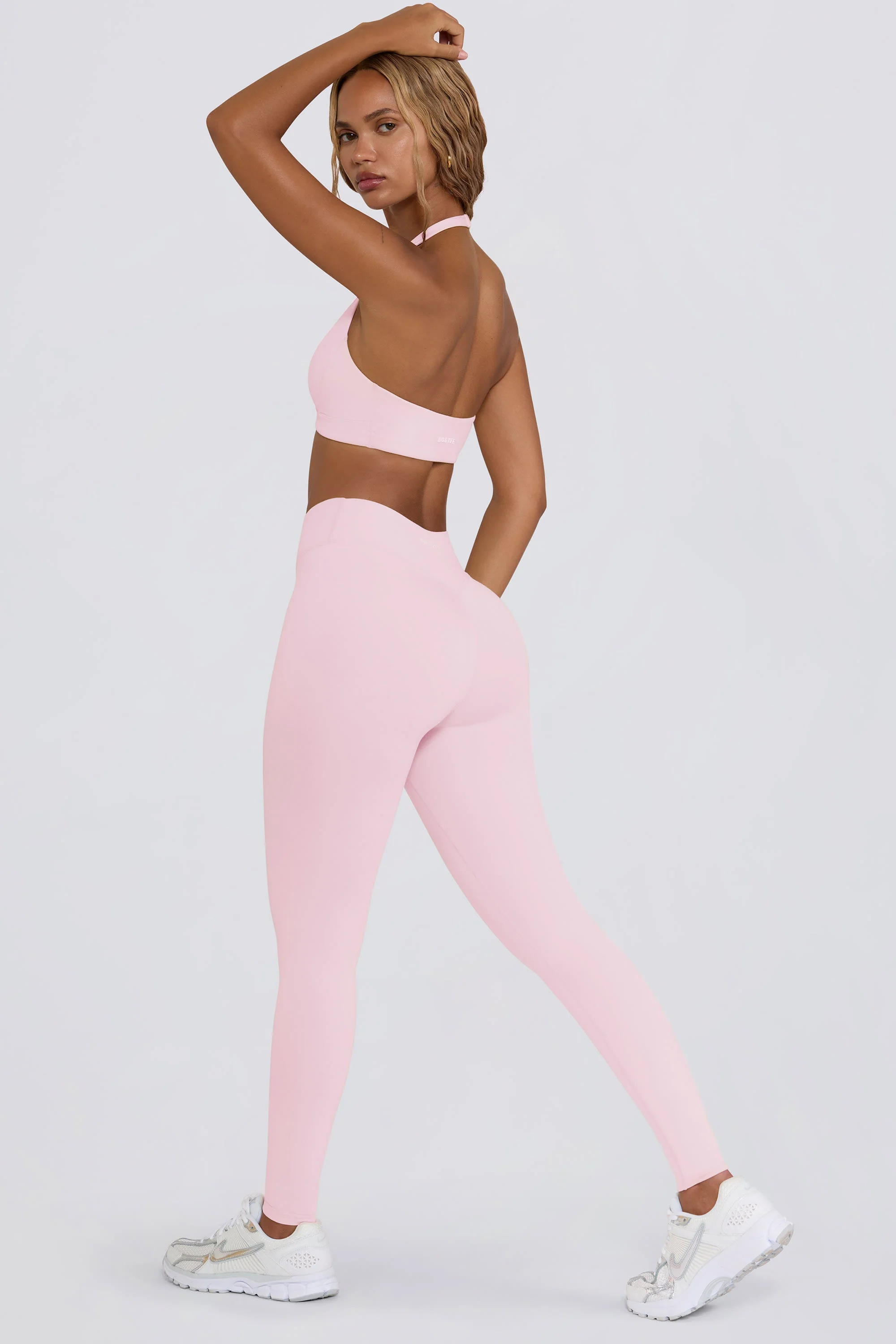 Efficient Brushed Jersey Ruched Mid-Rise Leggings in Bloom Innovative