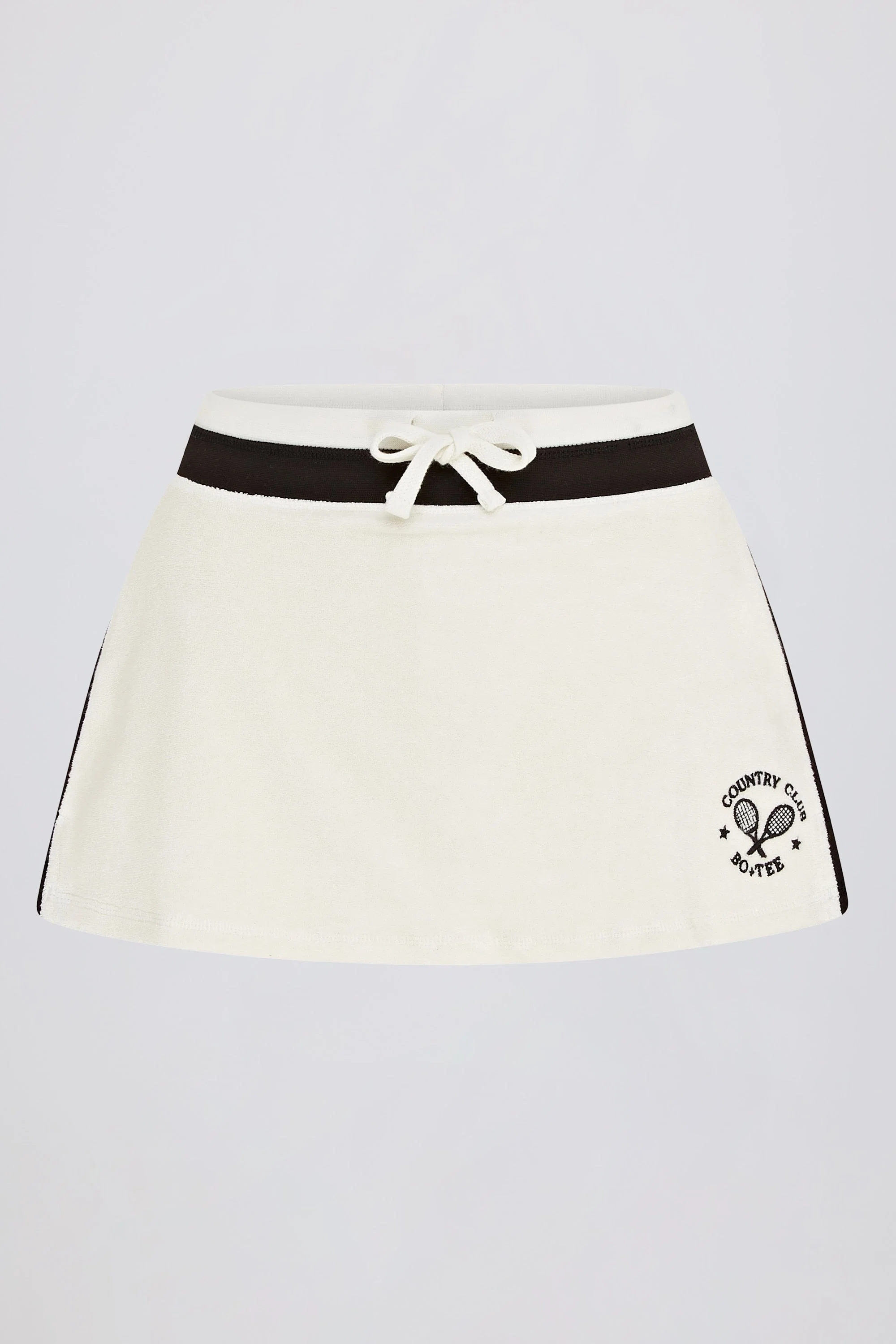 Breathable Terry Towelling Mid-Rise Skort in Ivory Fine Crafted
